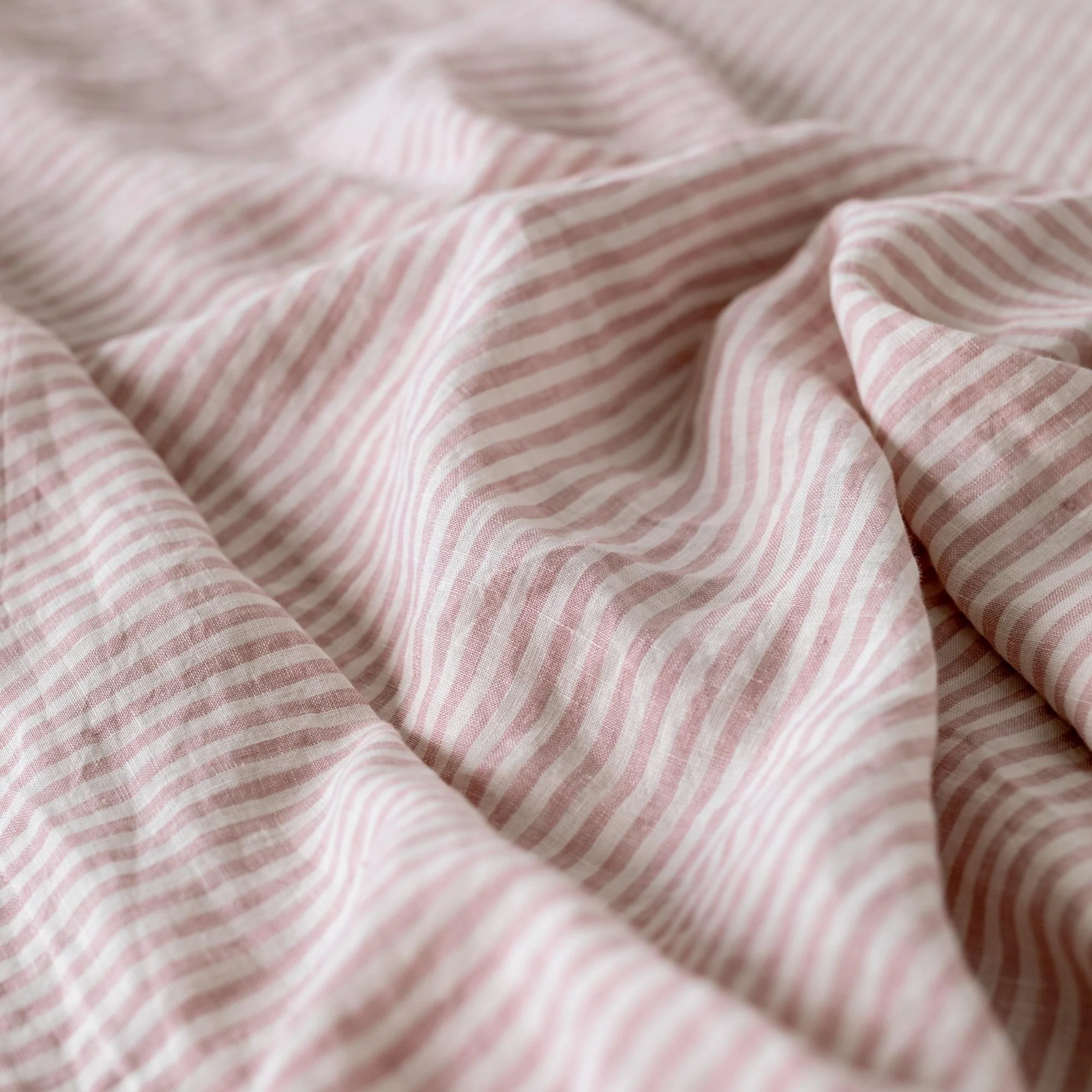 Pink Stripes Linen Cot/Bassinet Sheet - Image 6
