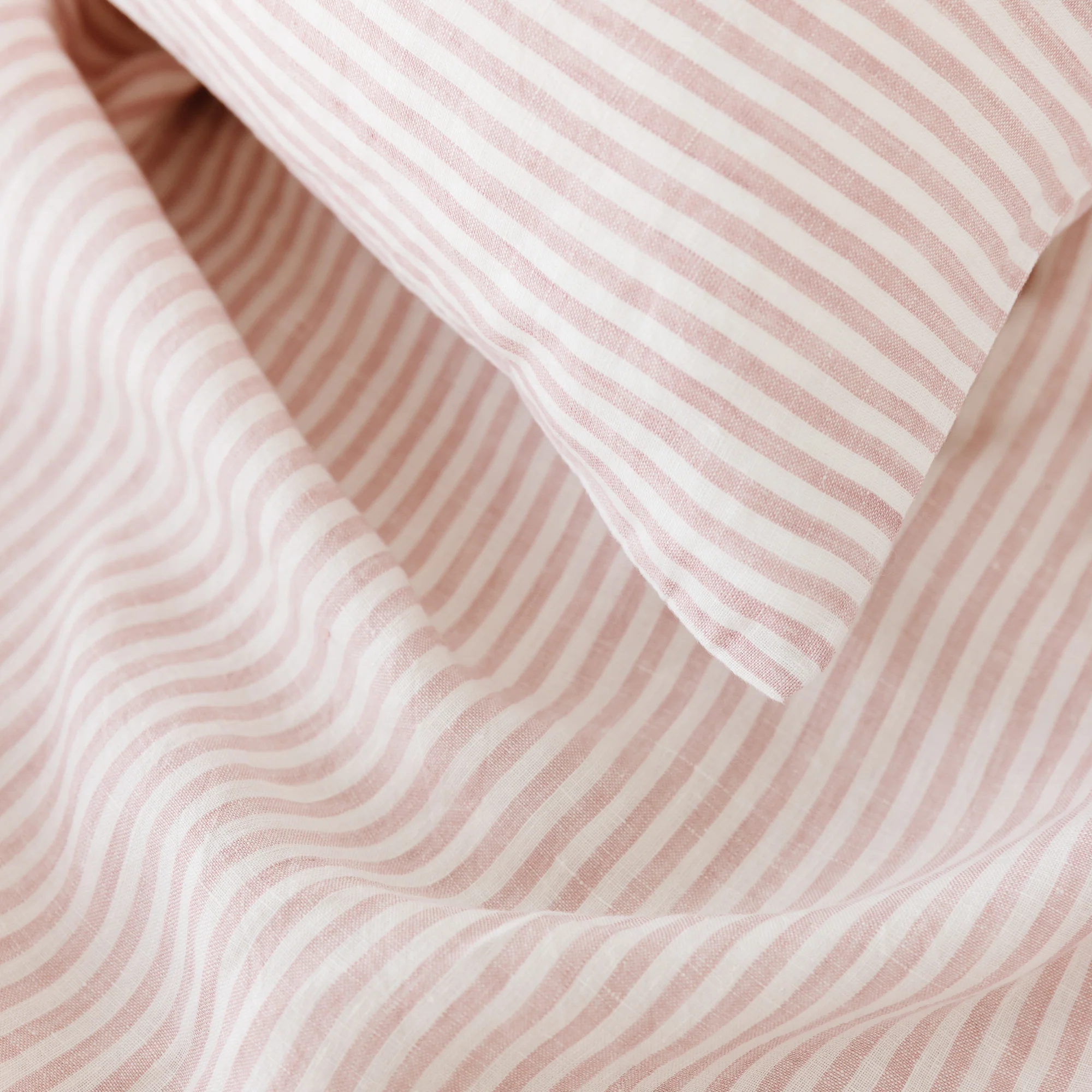 Pink Stripes Linen Pillowcases - Image 2