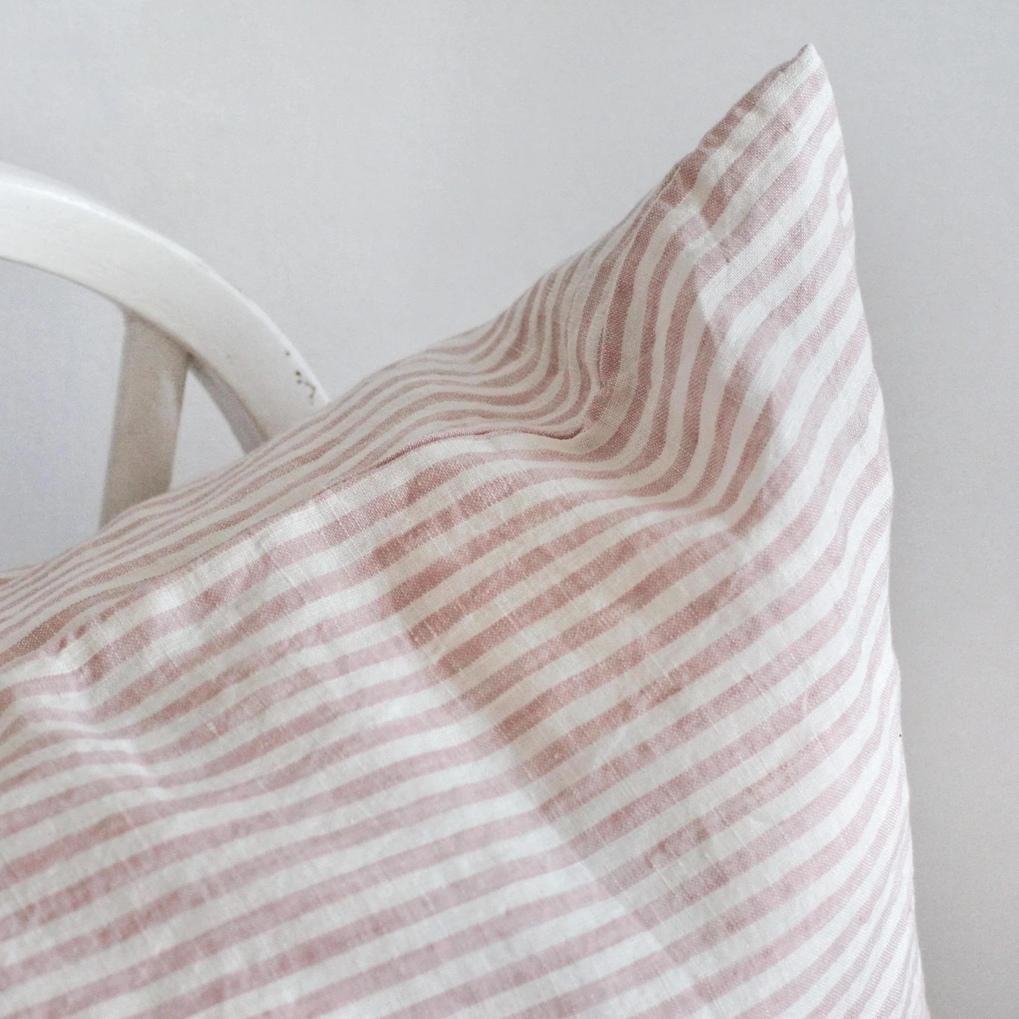 Pink Stripes Linen Pillowcases - Image 6
