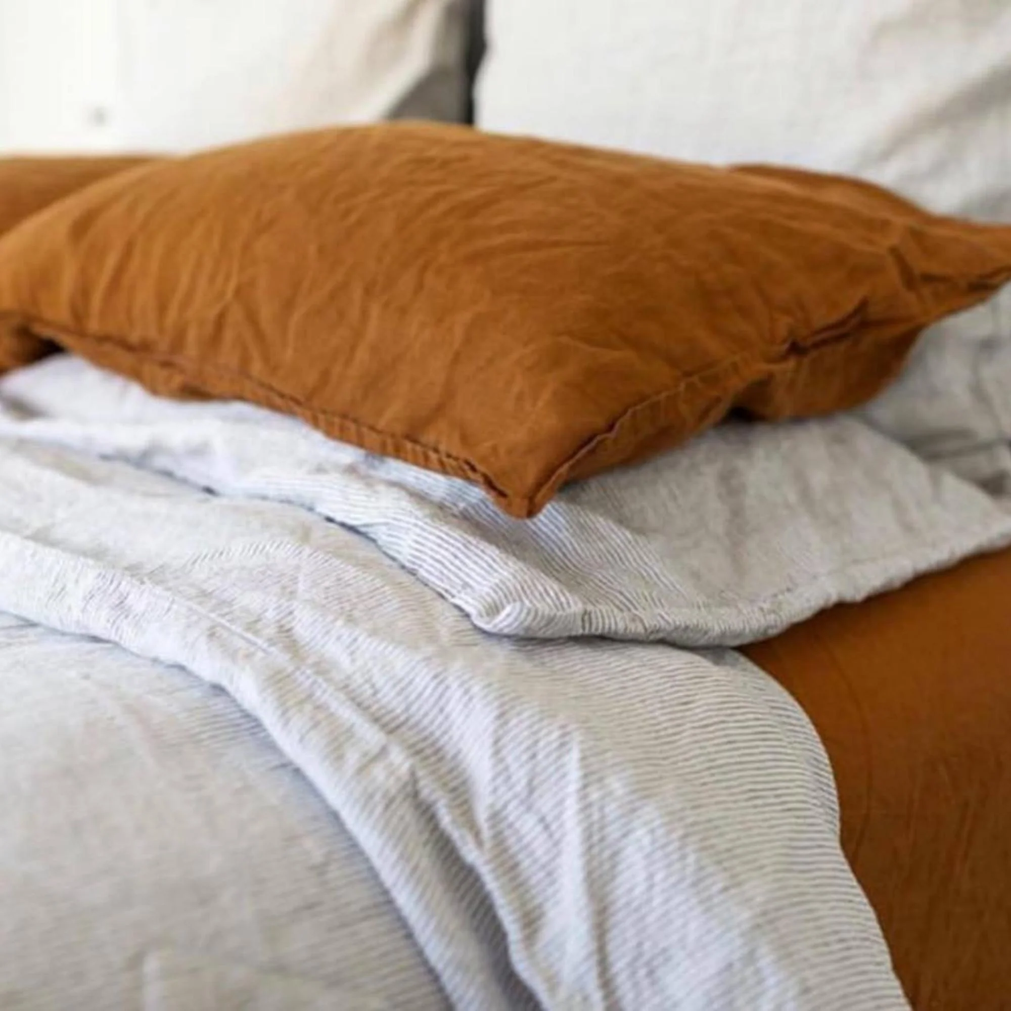 Pinstripes Linen Pillowcases - Image 15