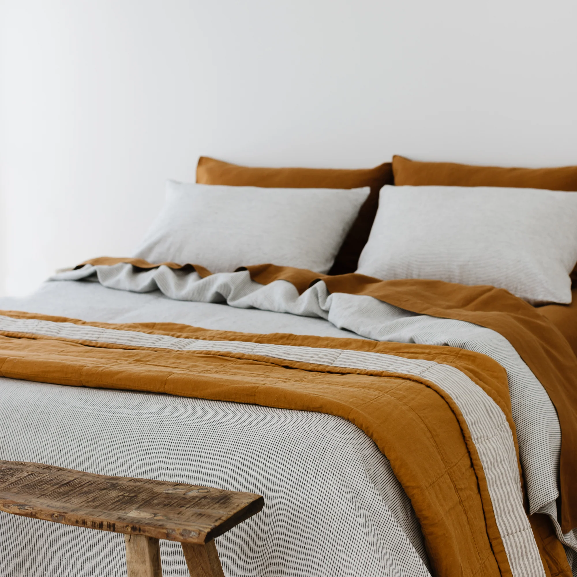 Pinstripes Linen Duvet - Image 5