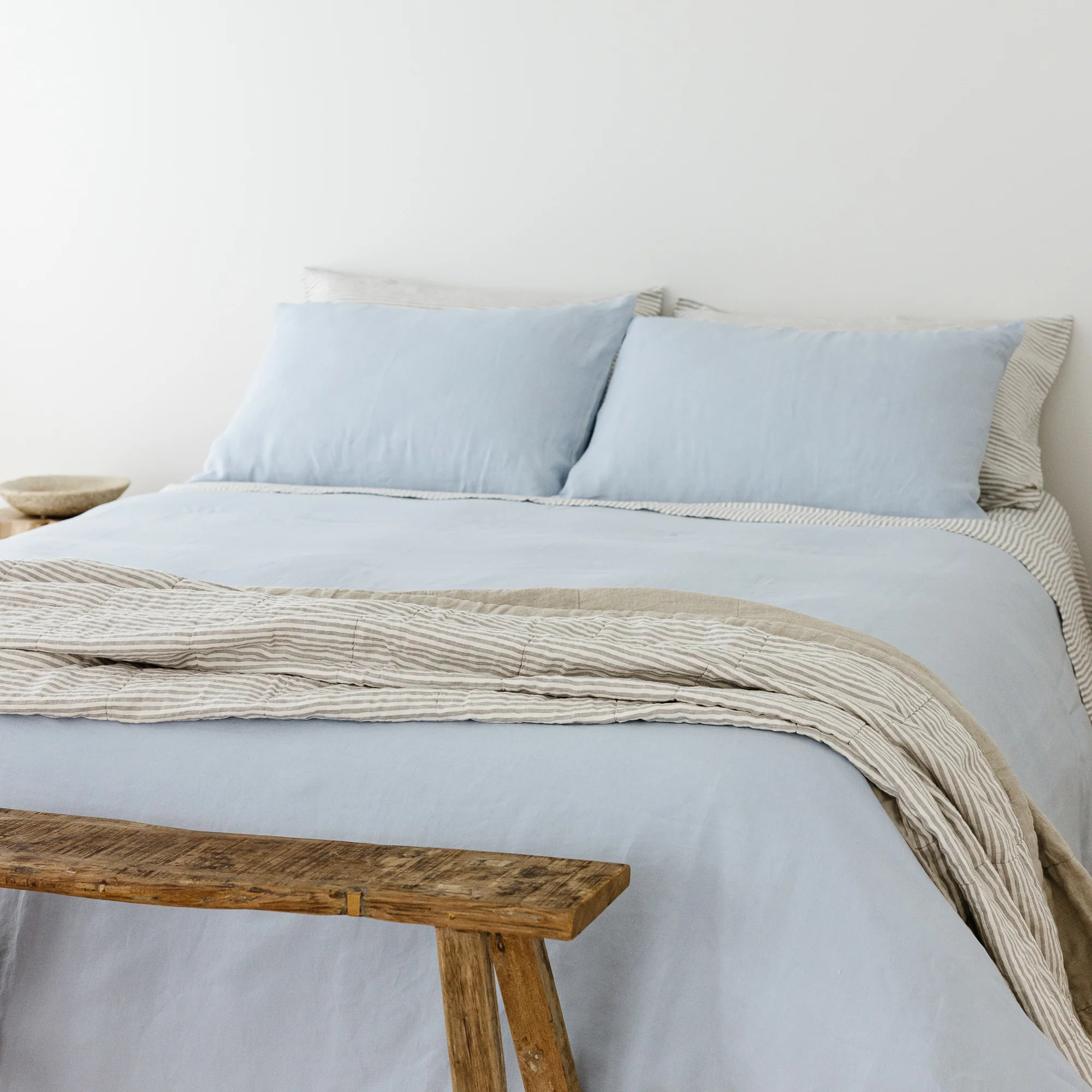 Powder Blue Linen Duvet - Image 9