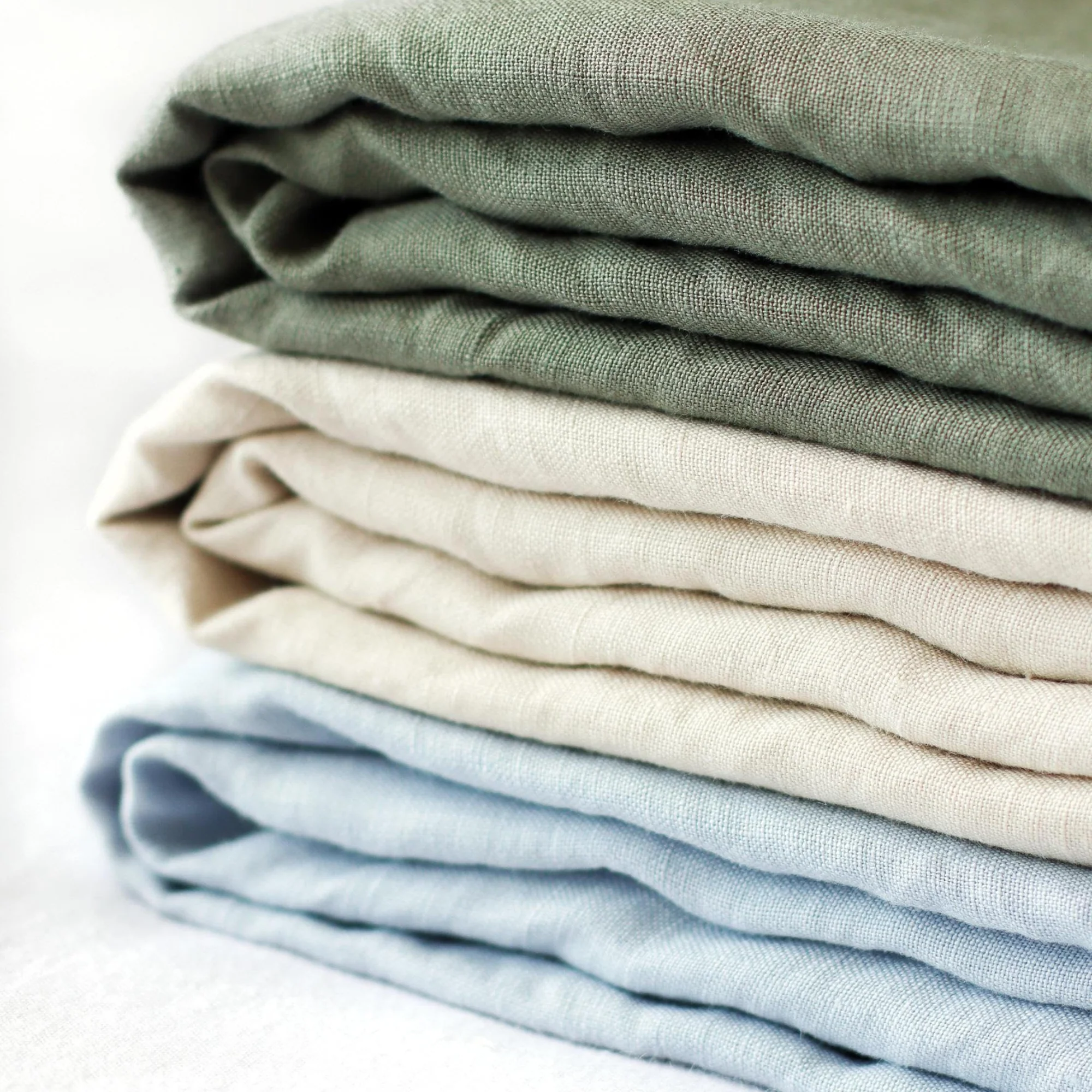 Powder Blue Linen Fitted Sheet - Image 6