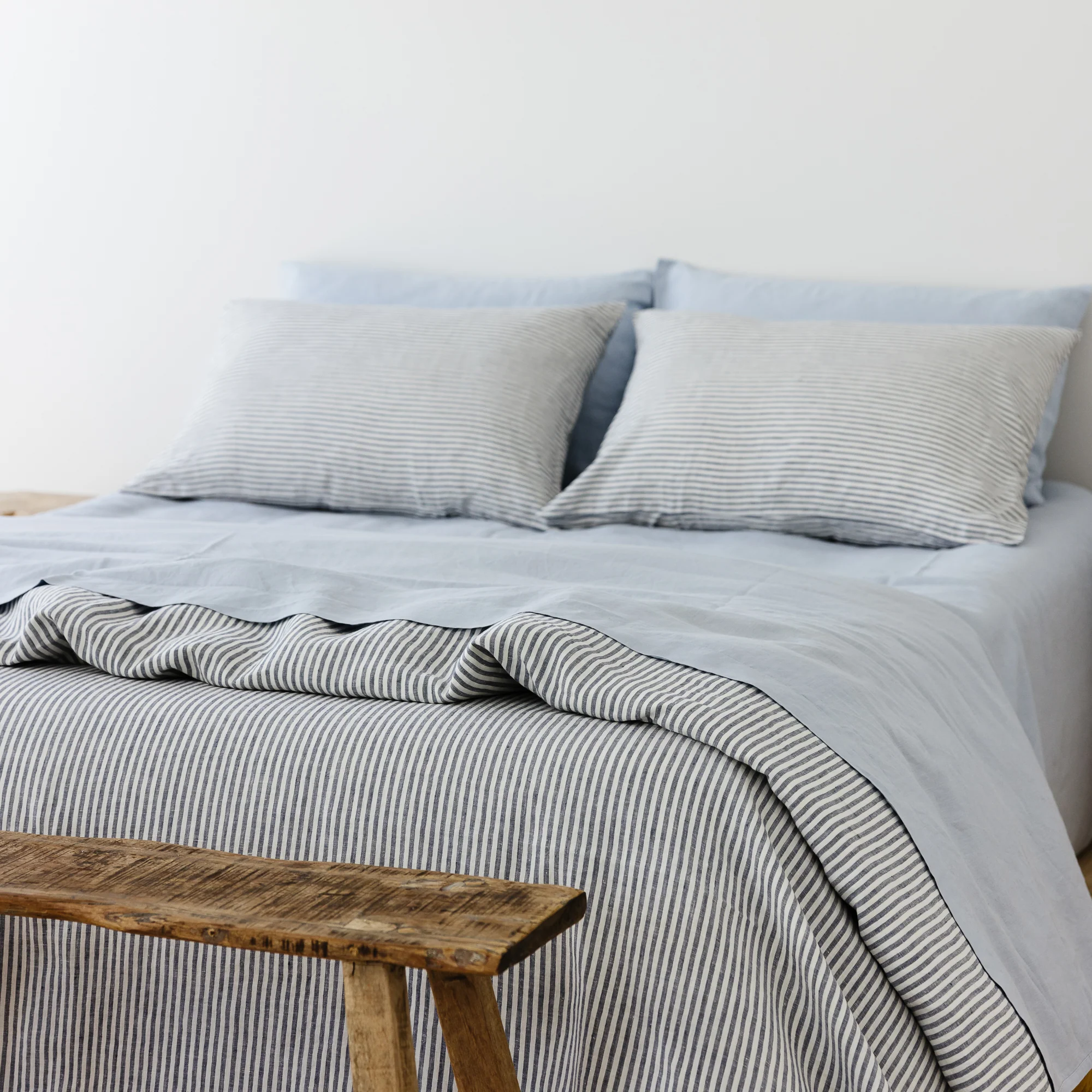 Powder Blue Linen Flat Sheet - Image 10