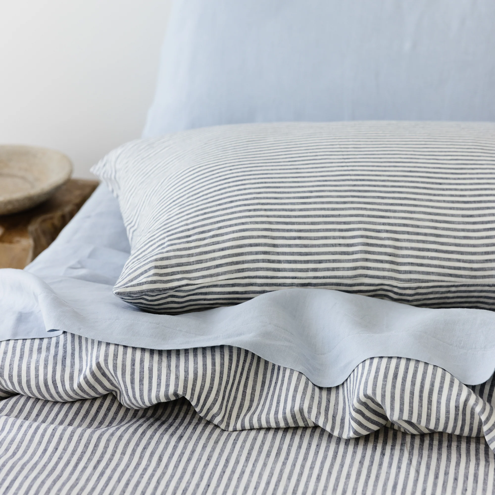 Powder Blue Linen Sheets Set - Image 12