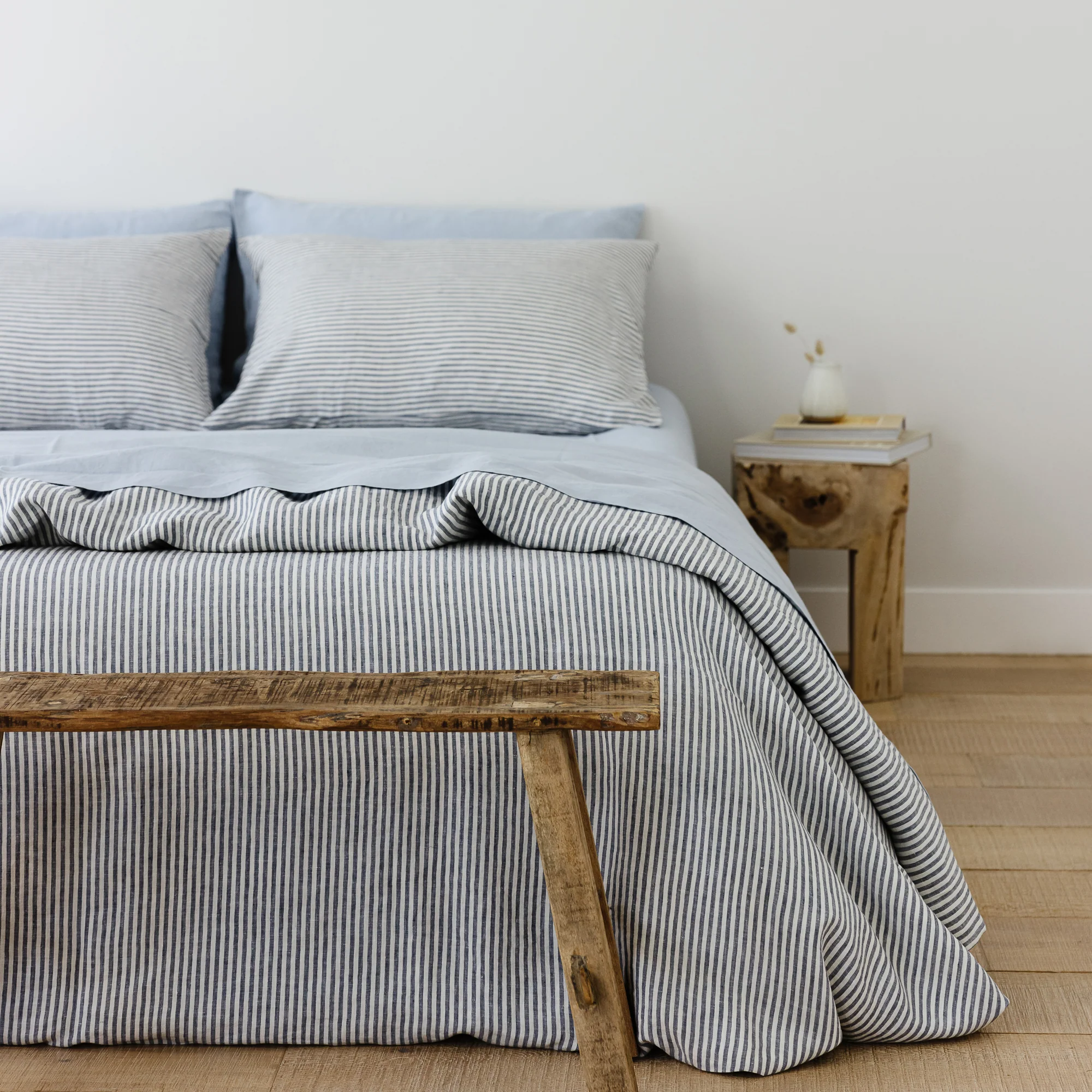 Powder Blue Linen Sheets Set - Image 14