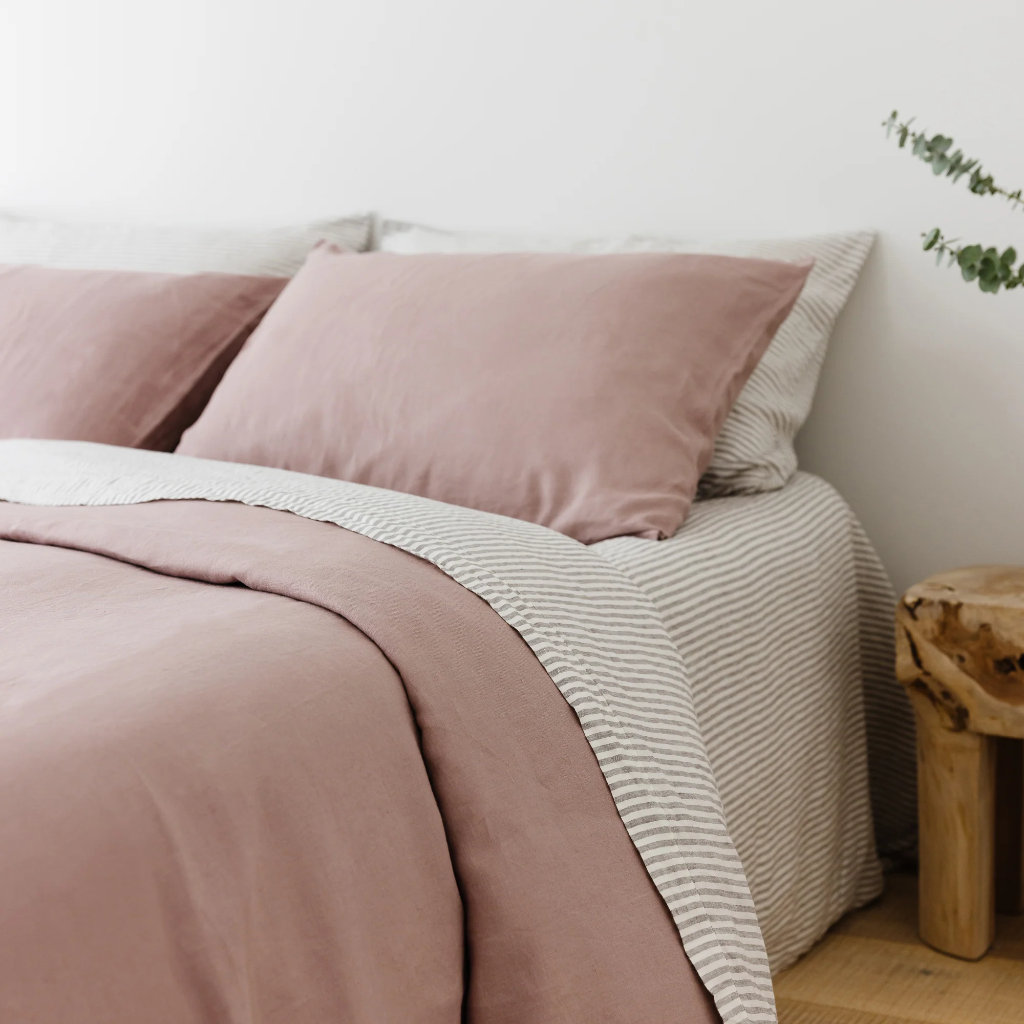 Rosewood Pink Linen Pillowcases - Image 5