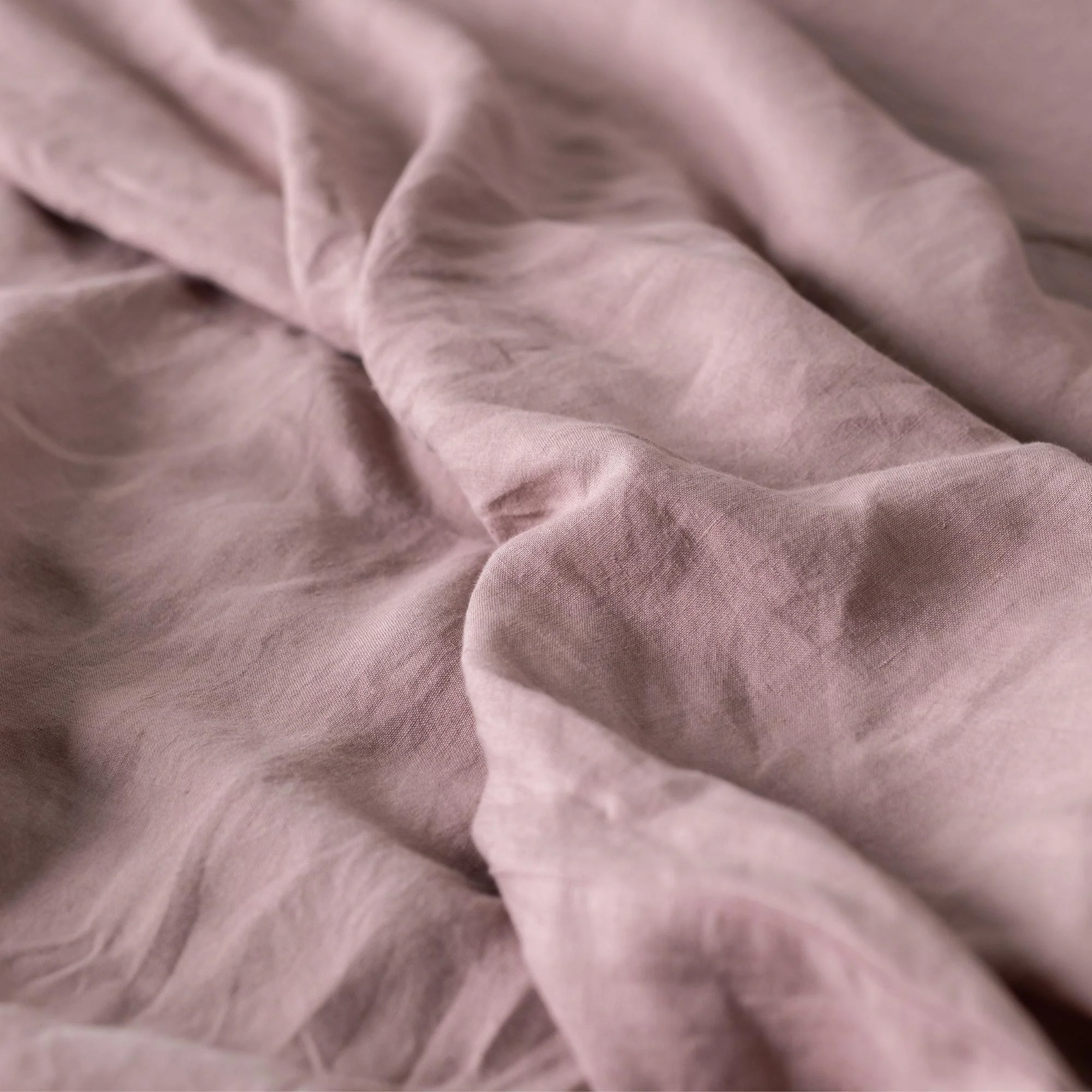 Rosewood Pink Linen Cot Duvet - Image 2