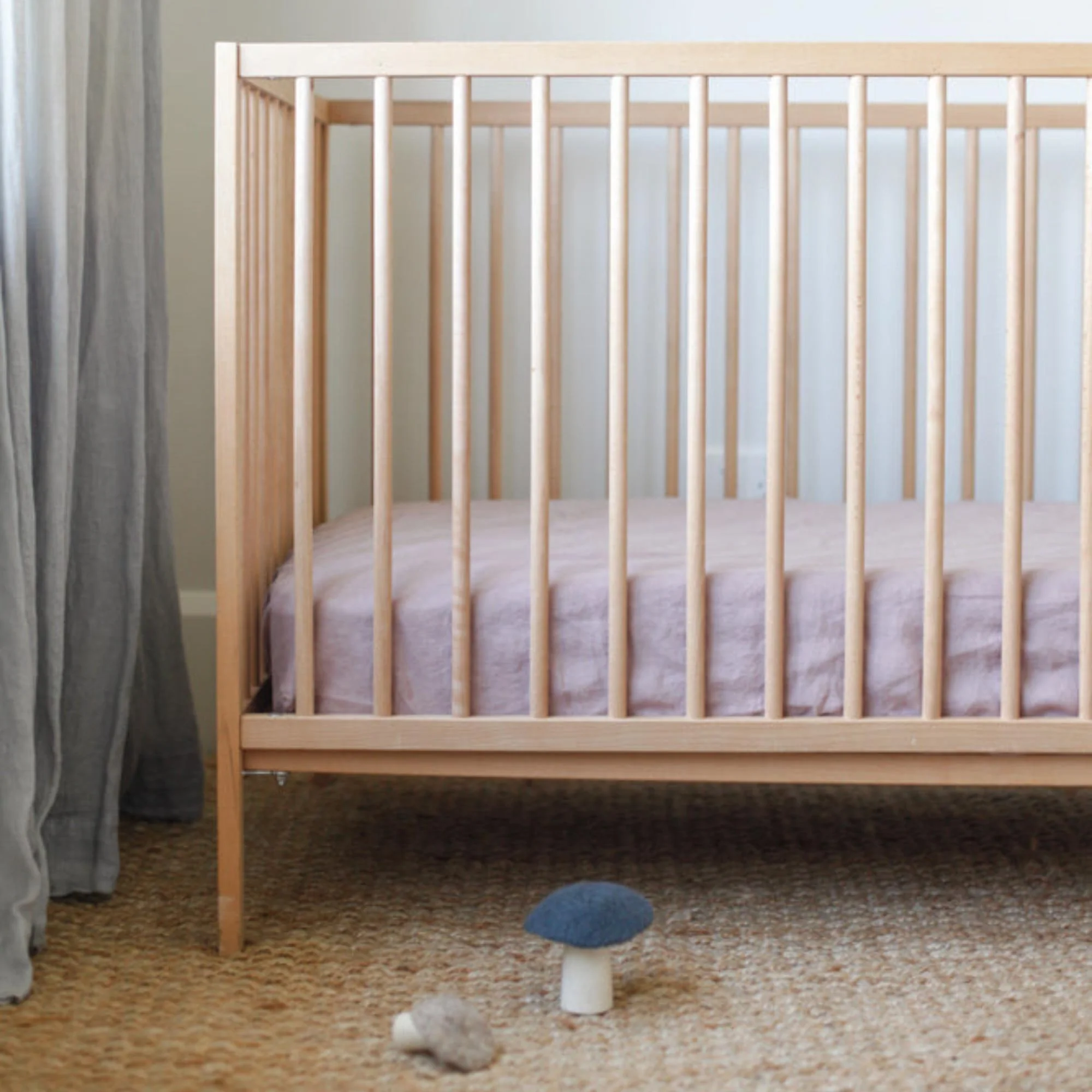 Rosewood Pink Linen Cot Duvet - Image 4