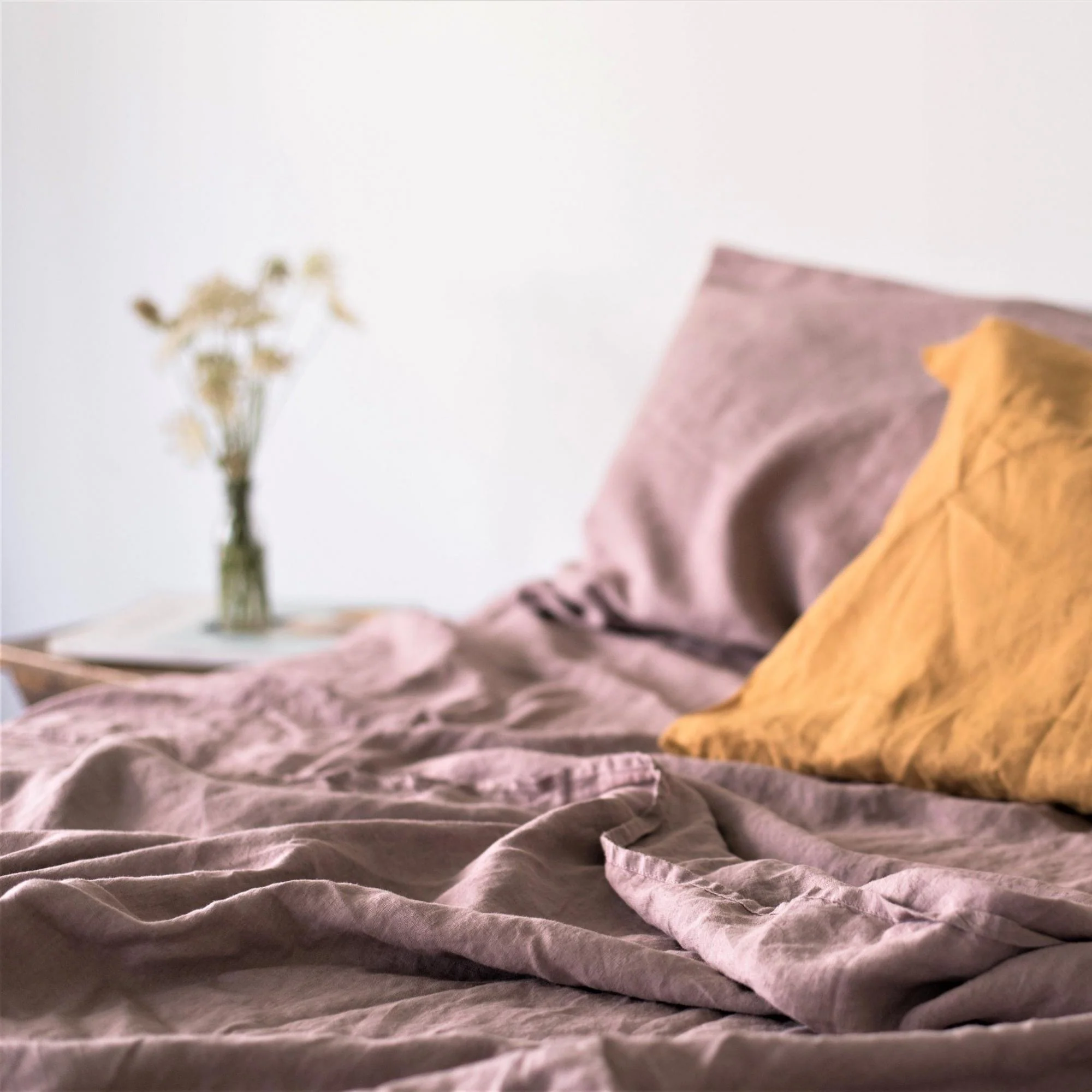Rosewood Pink Linen Flat Sheet - Image 7