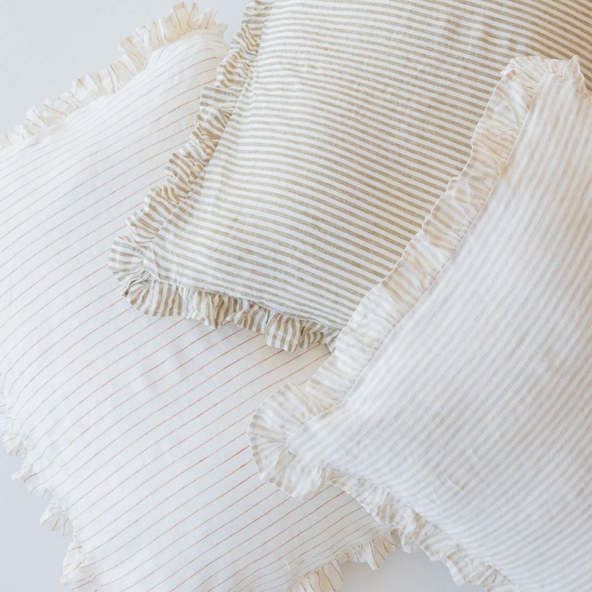 Ruffles Cushion in Olive Stripes - Image 4