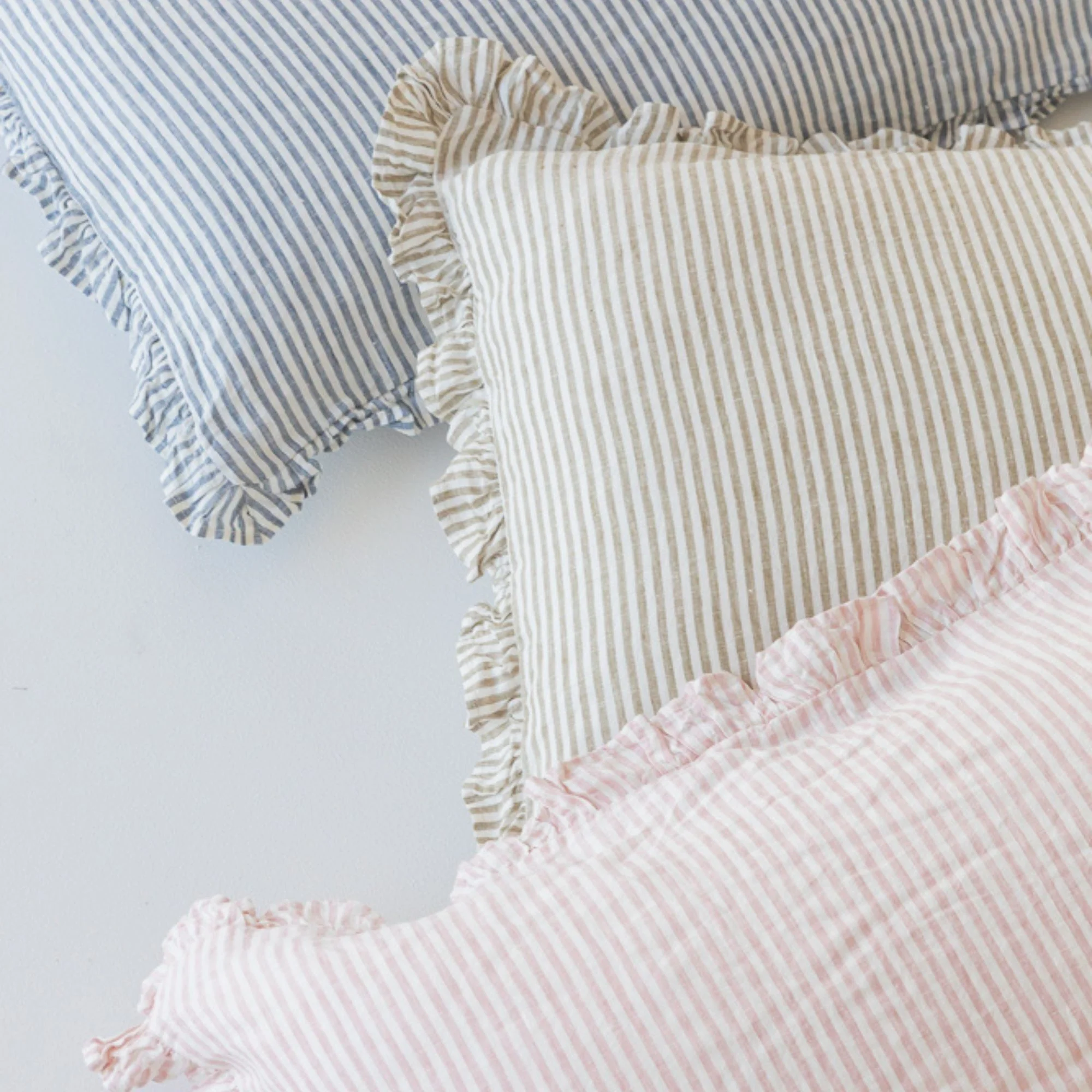 Ruffles Cushion in Olive Stripes - Image 3
