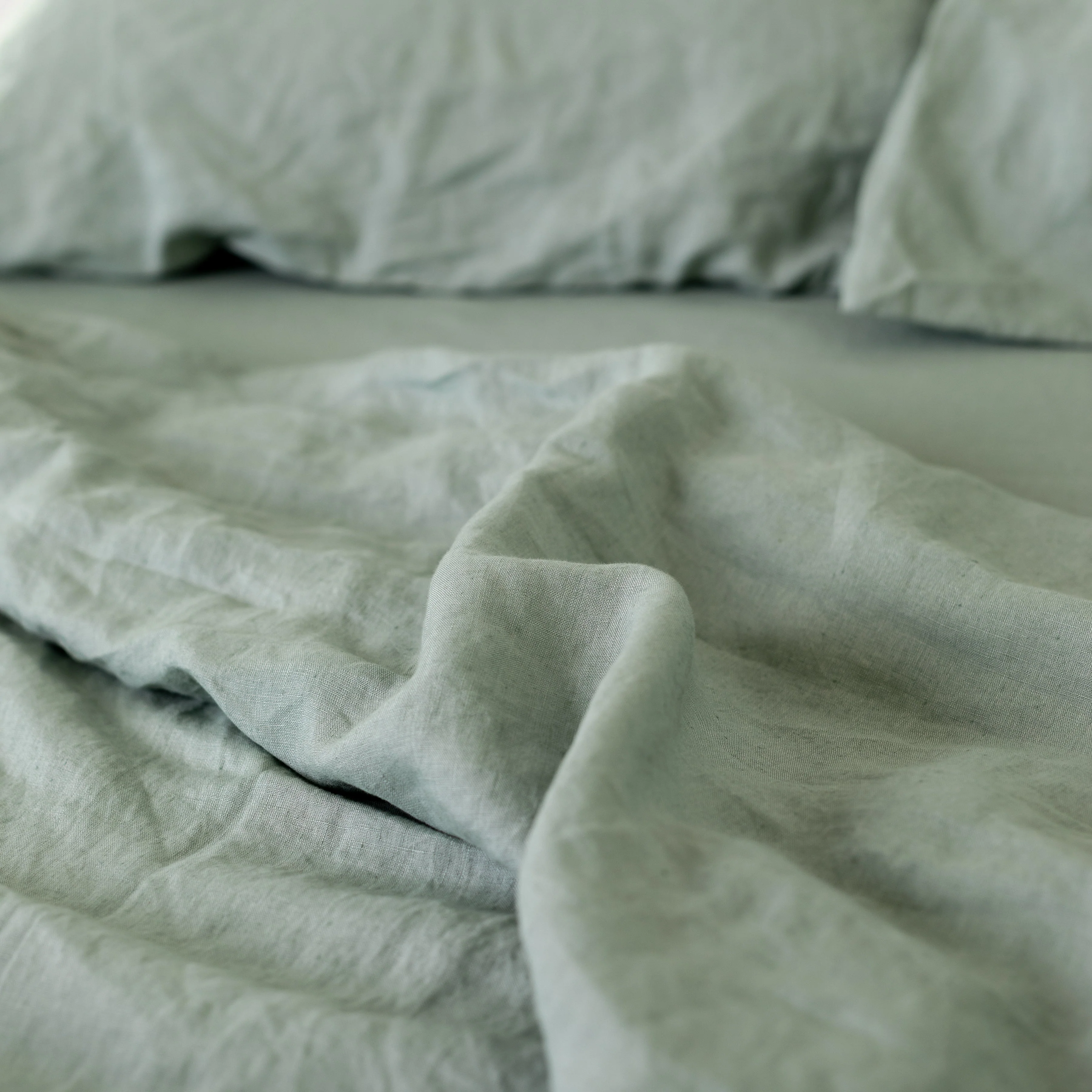 Sage Green Linen Fitted Sheet - Image 5
