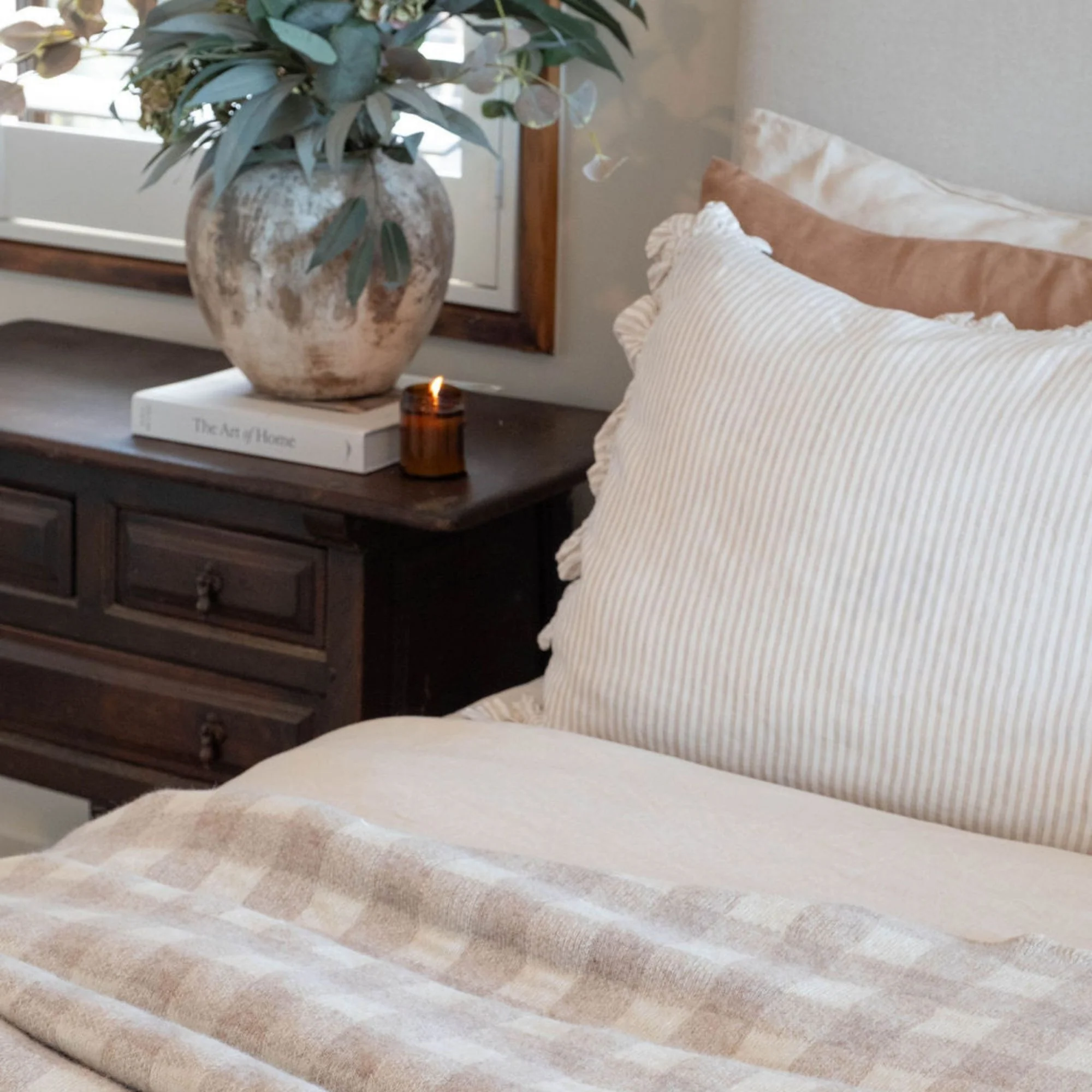Sand Checks Wool Throw Blanket - Image 3