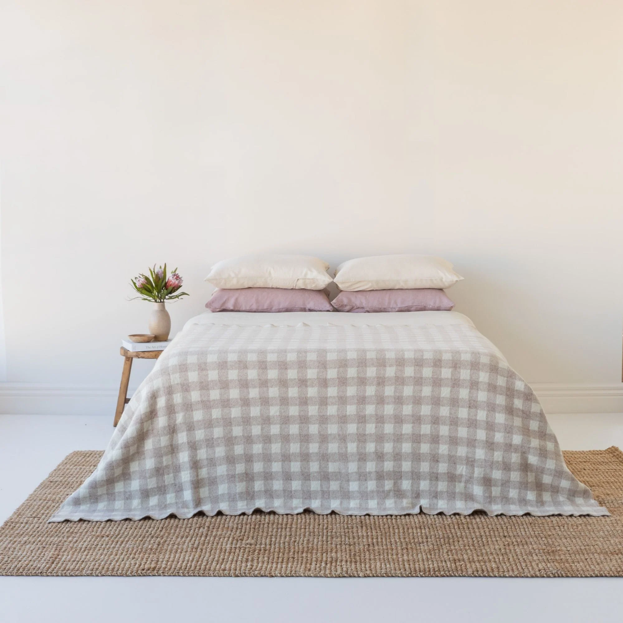 Sand Checks Wool Throw Blanket - Image 4