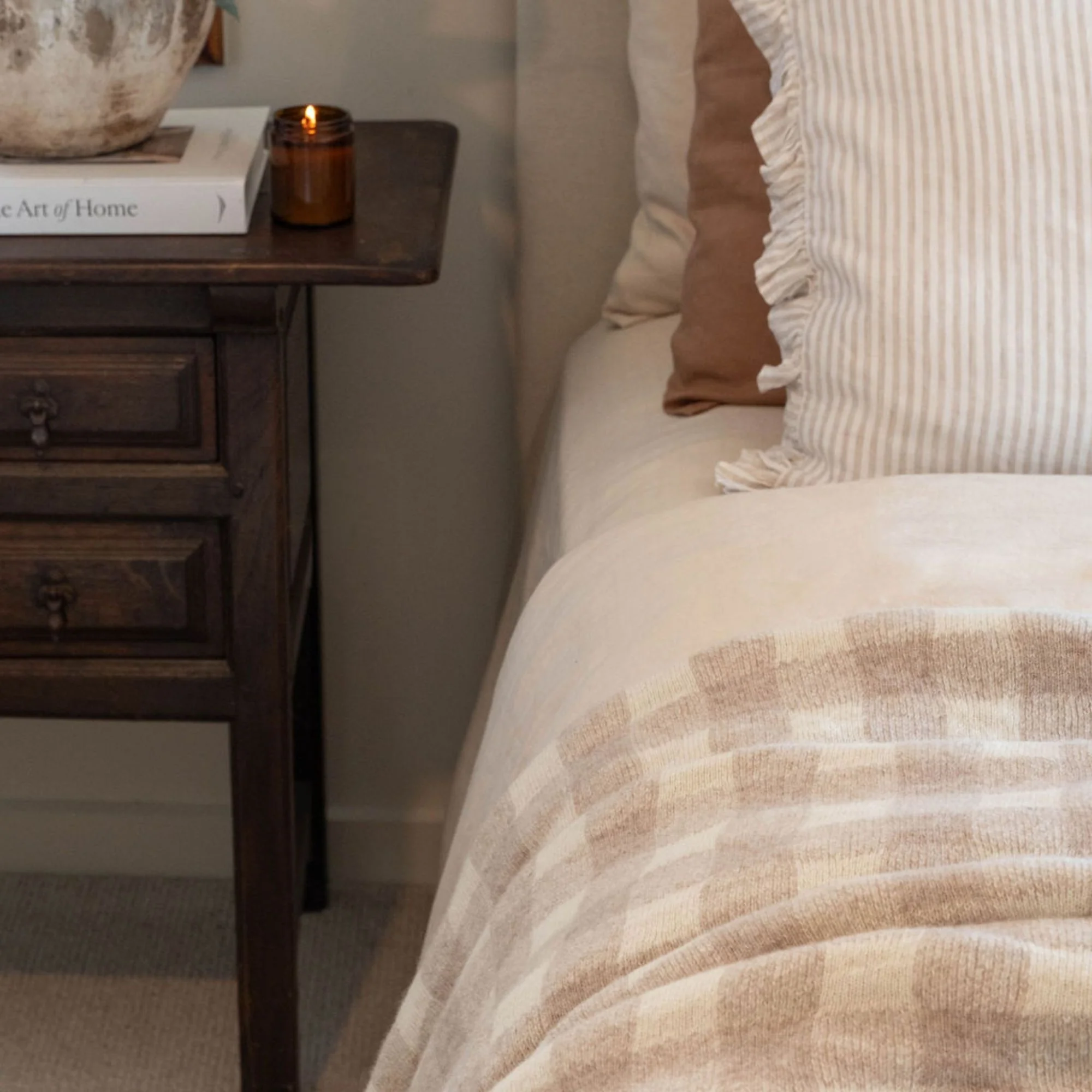 Sand Checks Wool Throw Blanket - Image 8