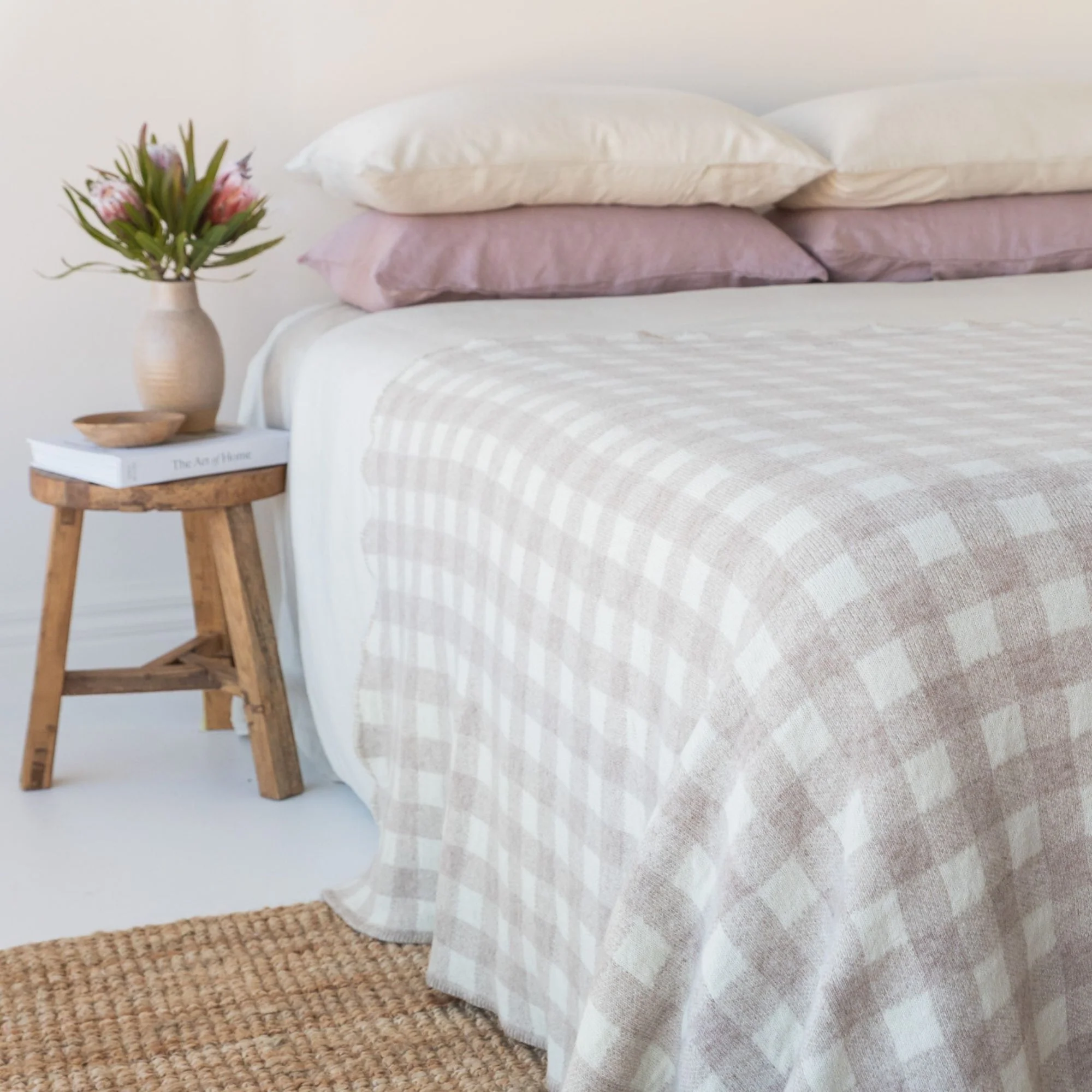 Sand Checks Wool Throw Blanket - Image 9