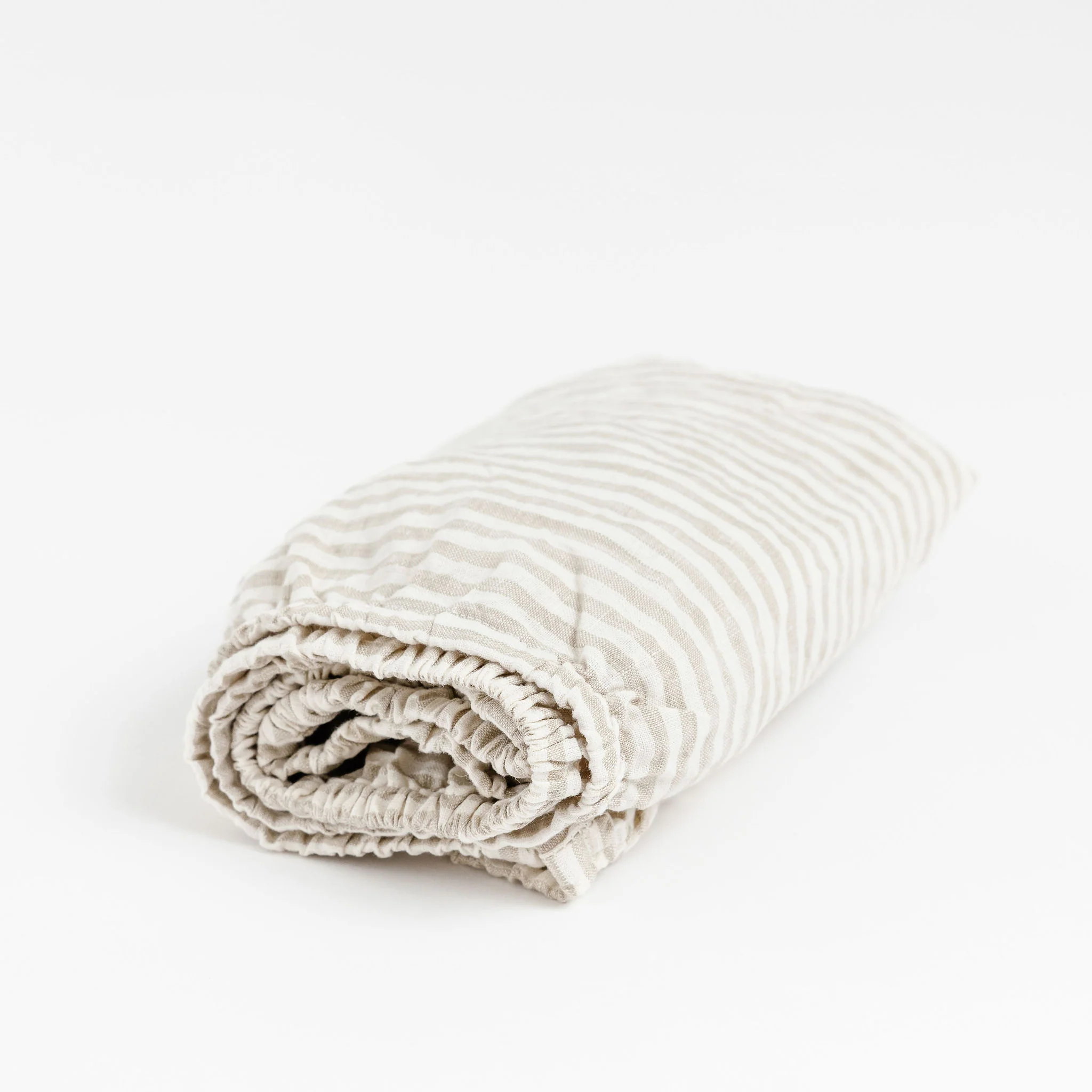 Sand Stripes Linen Cot/Bassinet Sheet - Image 3