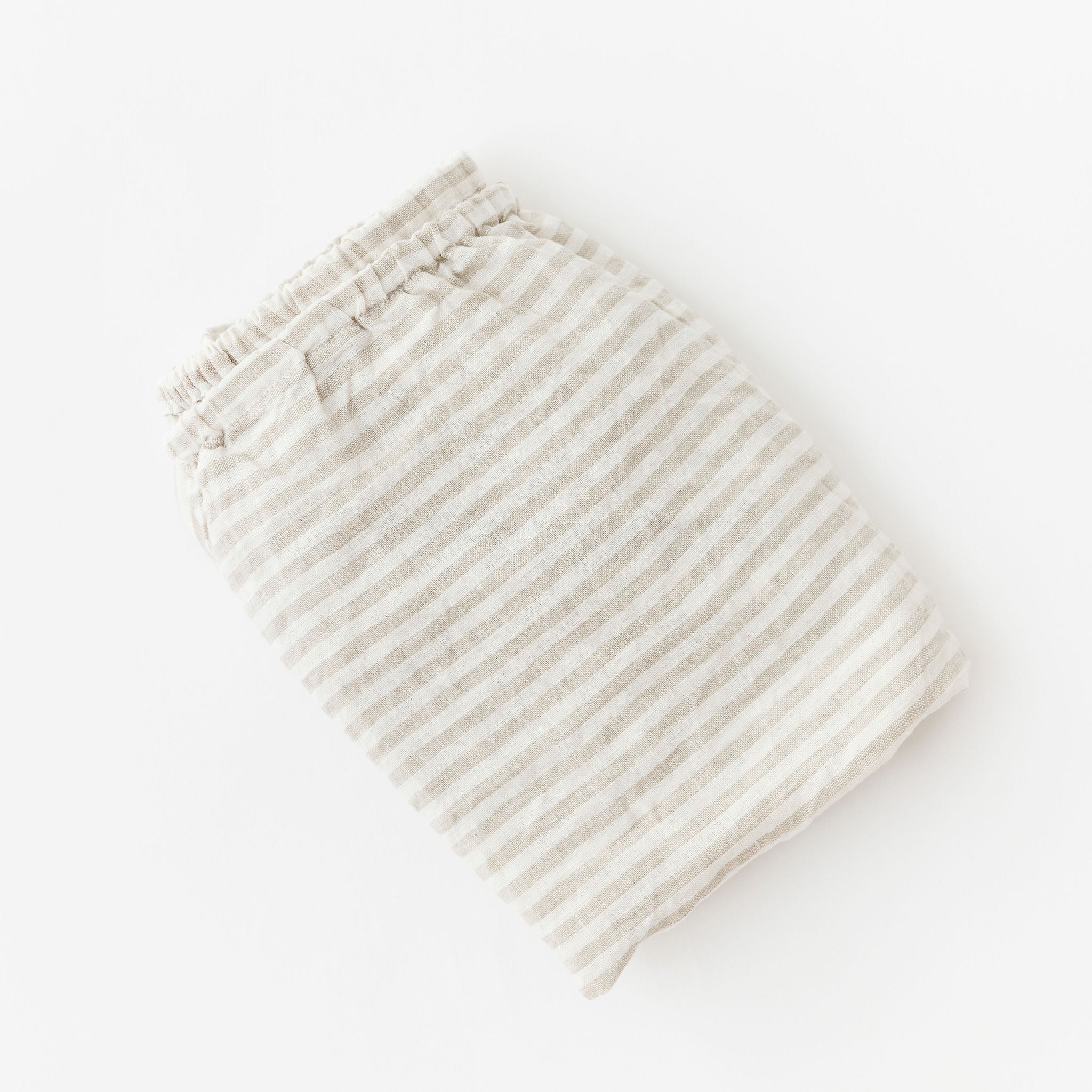 Sand Stripes Linen Cot/Bassinet Sheet - Image 4