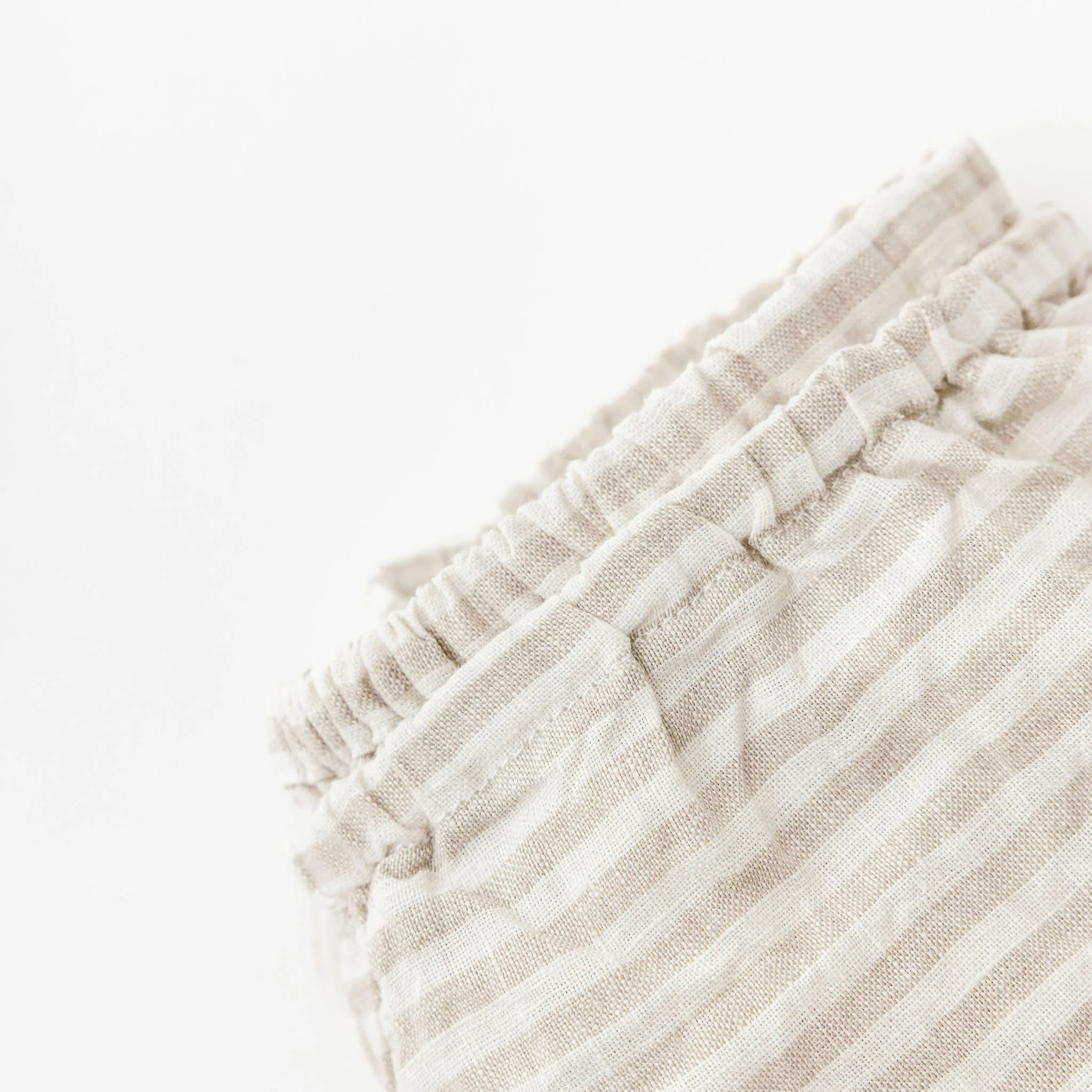 Sand Stripes Linen Cot/Bassinet Sheet - Image 5