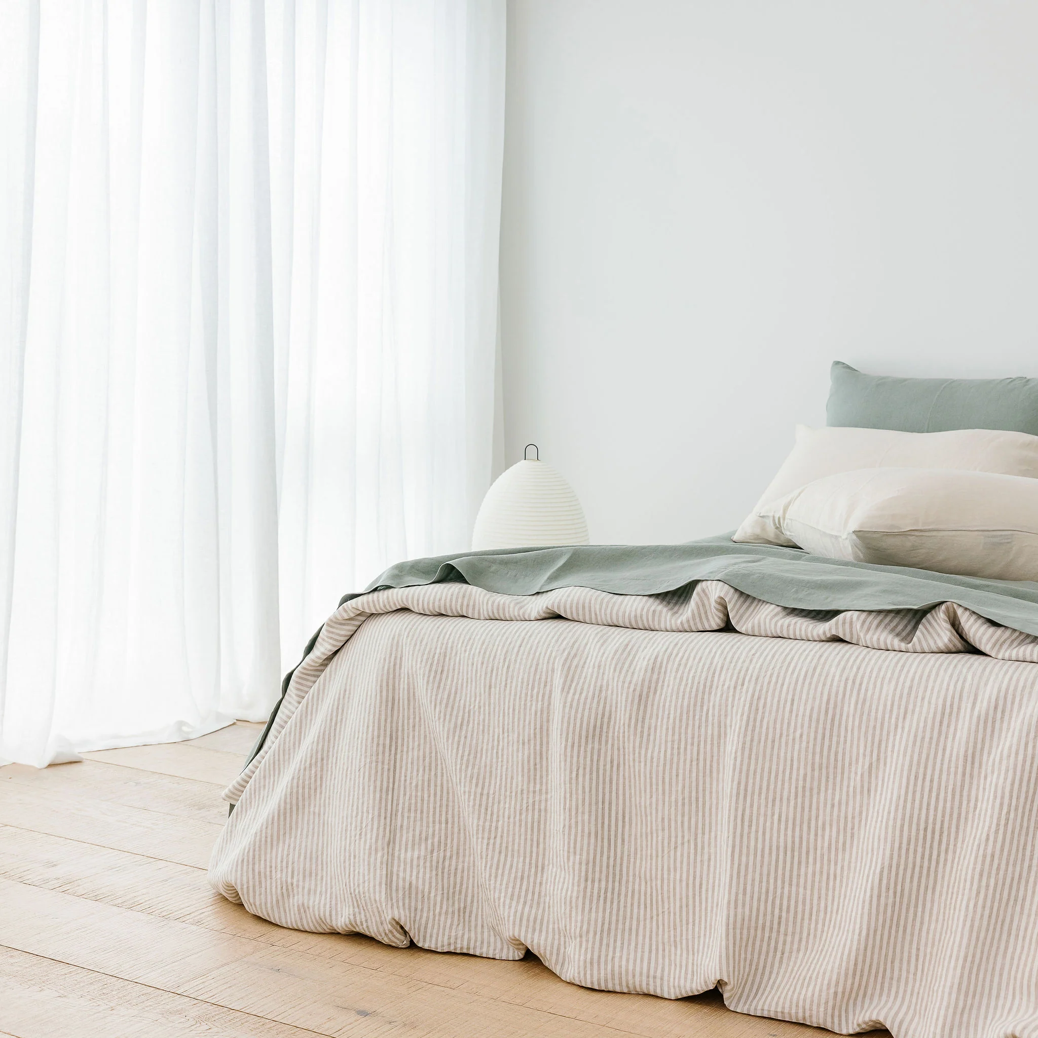 Sand Stripes Linen Duvet - Image 4