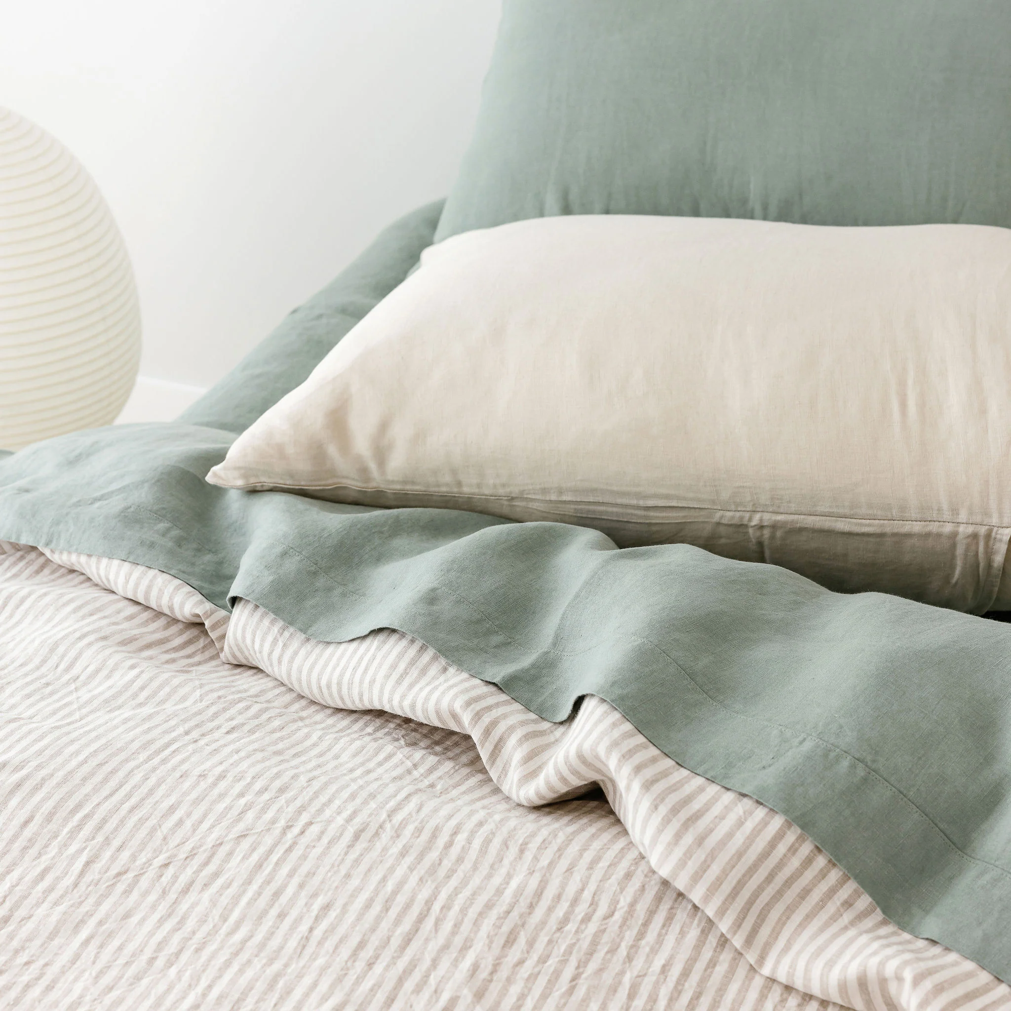 Sand Stripes Linen Duvet - Image 5