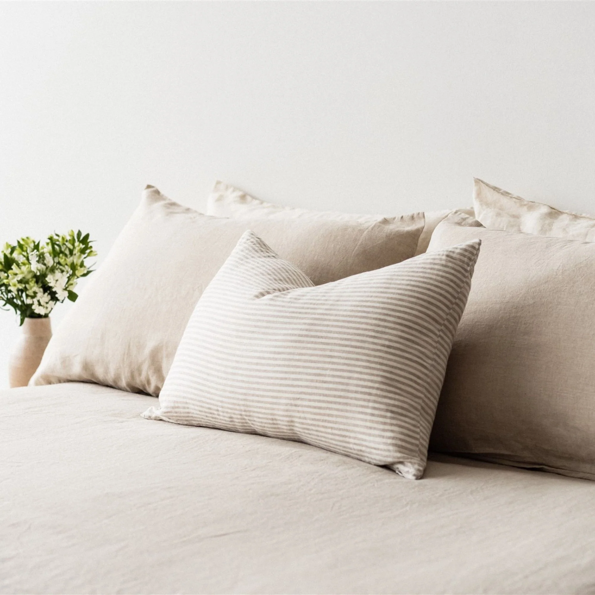 Sand Stripes Linen Rectangle Cushion Cover