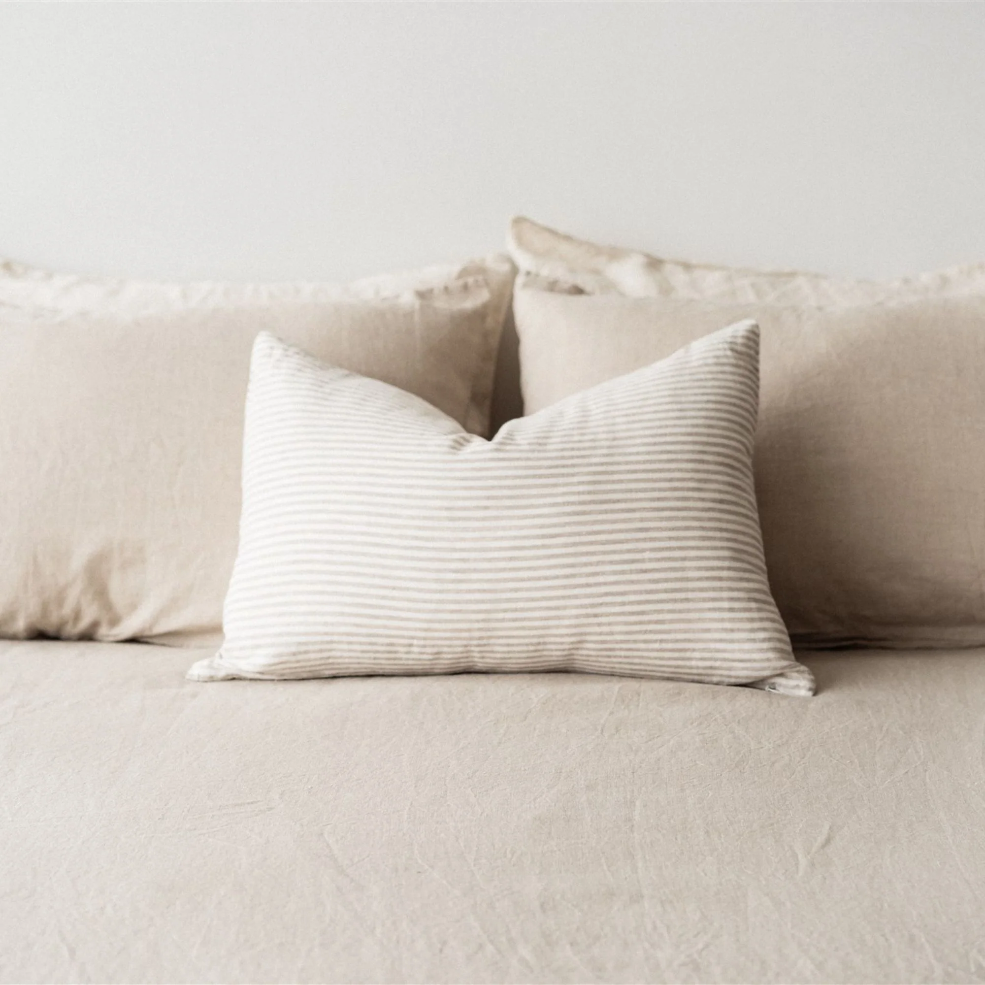 Sand Stripes Linen Rectangle Cushion Cover - Image 4