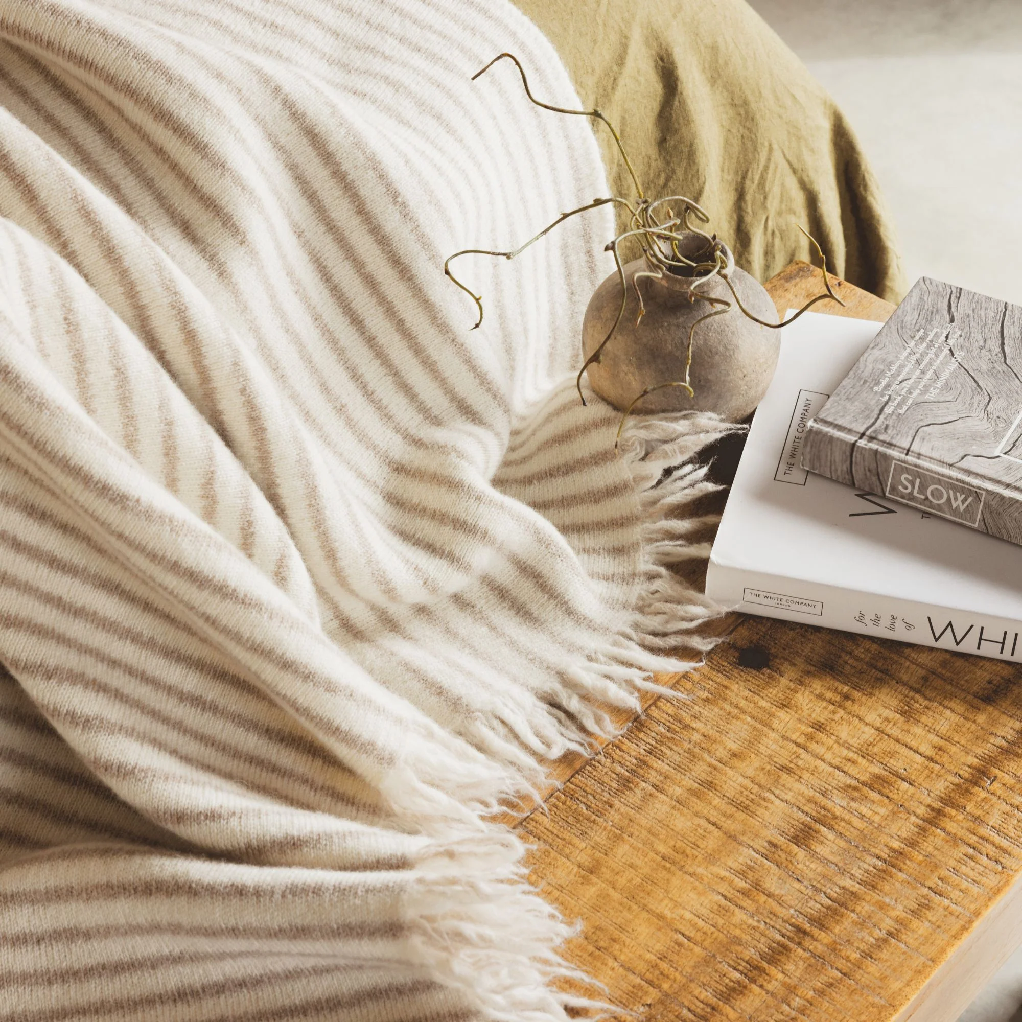 Sand Stripes Wool Throw Blanket - Image 3