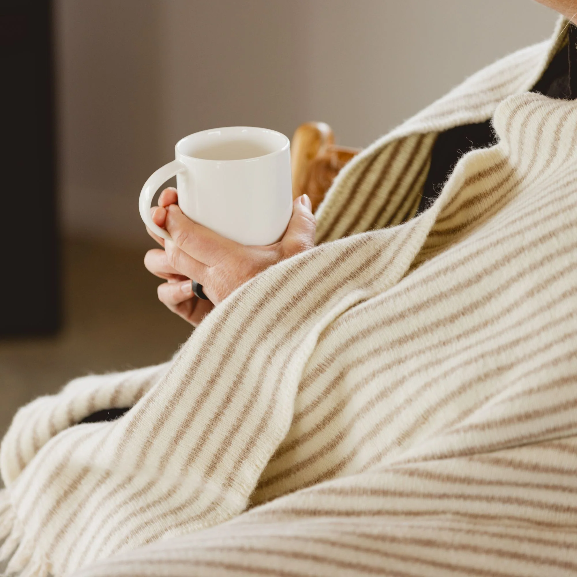 Sand Stripes Wool Throw Blanket - Image 9