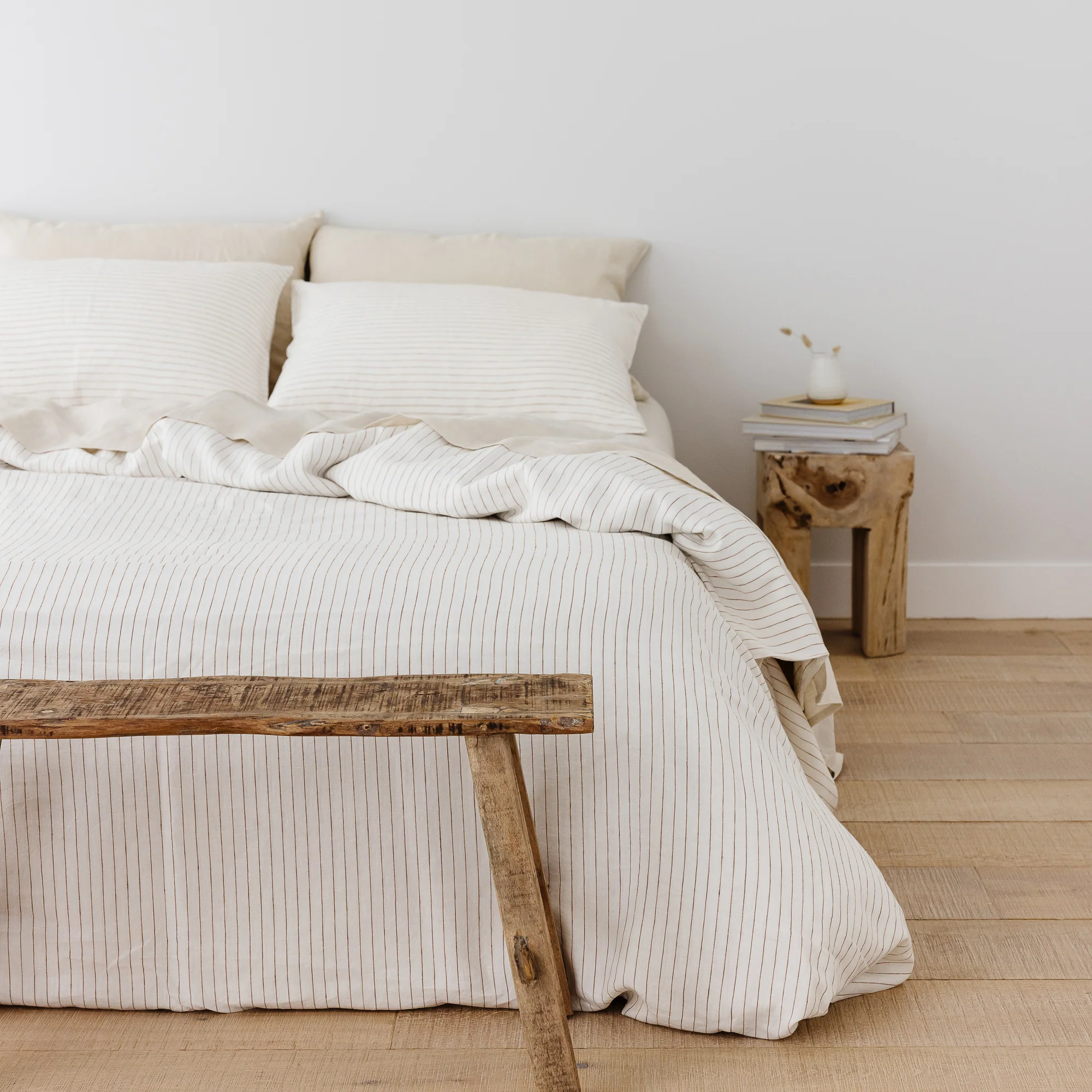 Tobacco Stripes Linen Duvet - Image 2