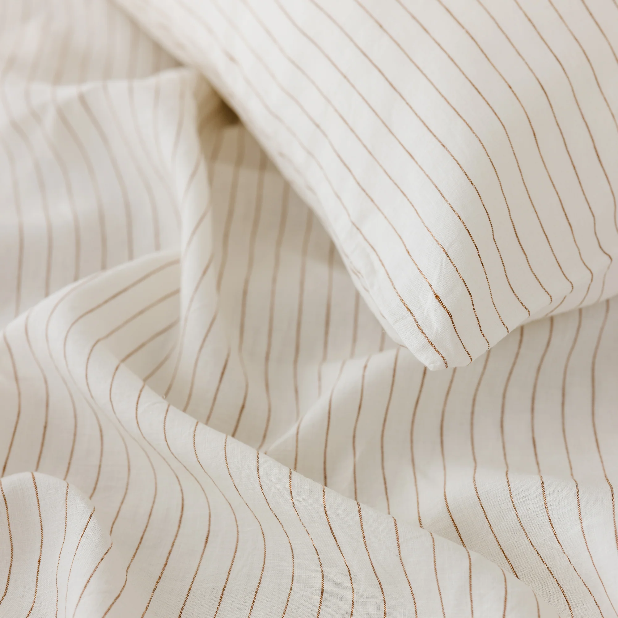 Tobacco Stripes Linen Duvet - Image 6