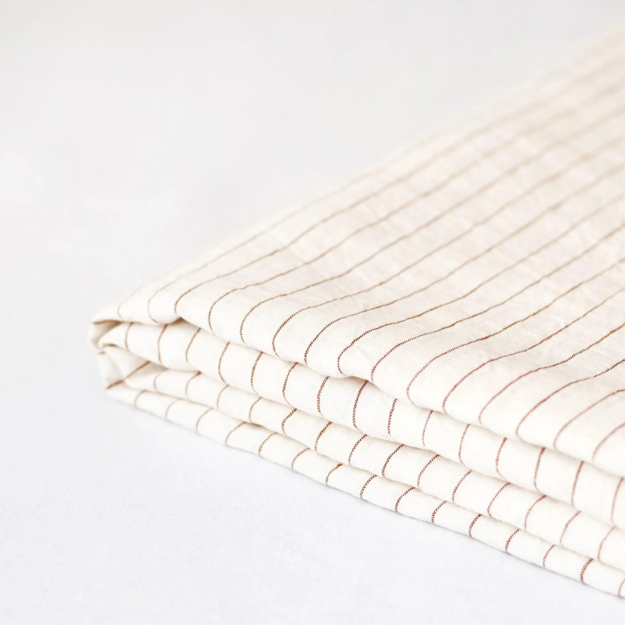 Tobacco Stripes Linen Fitted Sheet