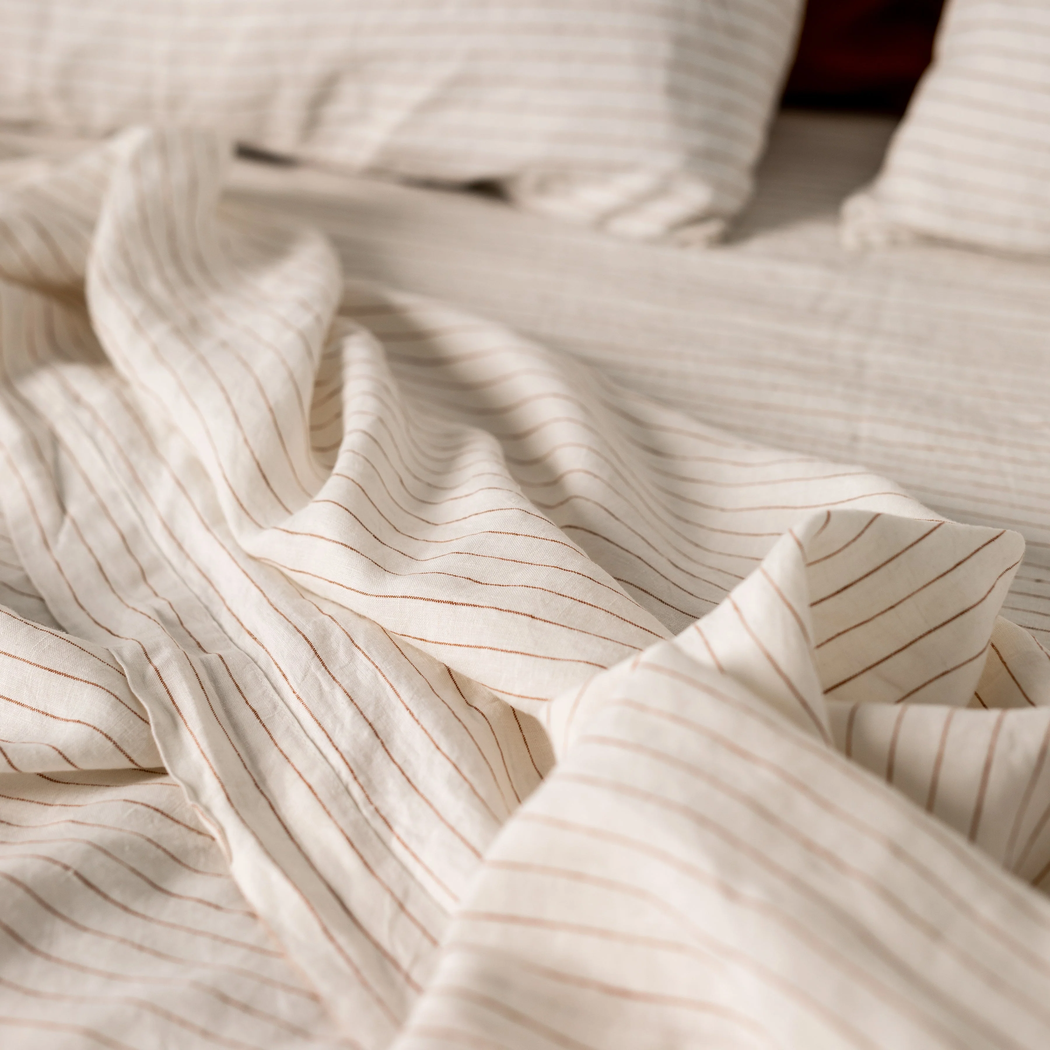 Tobacco Stripes Linen Flat Sheet - Image 4