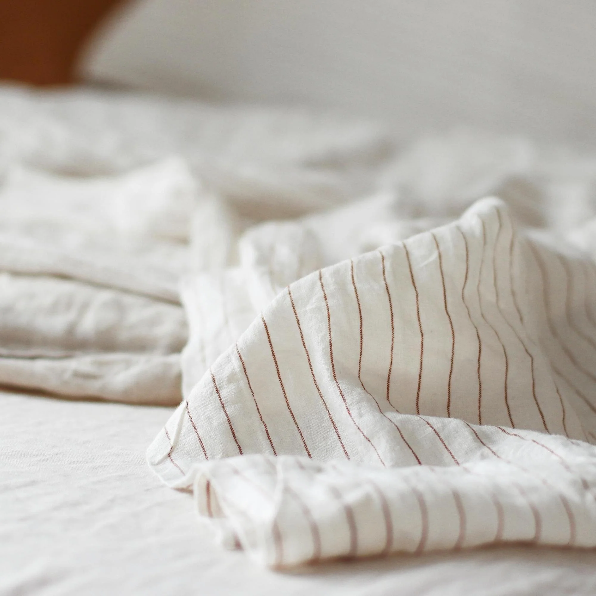 Tobacco Stripes Linen Flat Sheet - Image 7