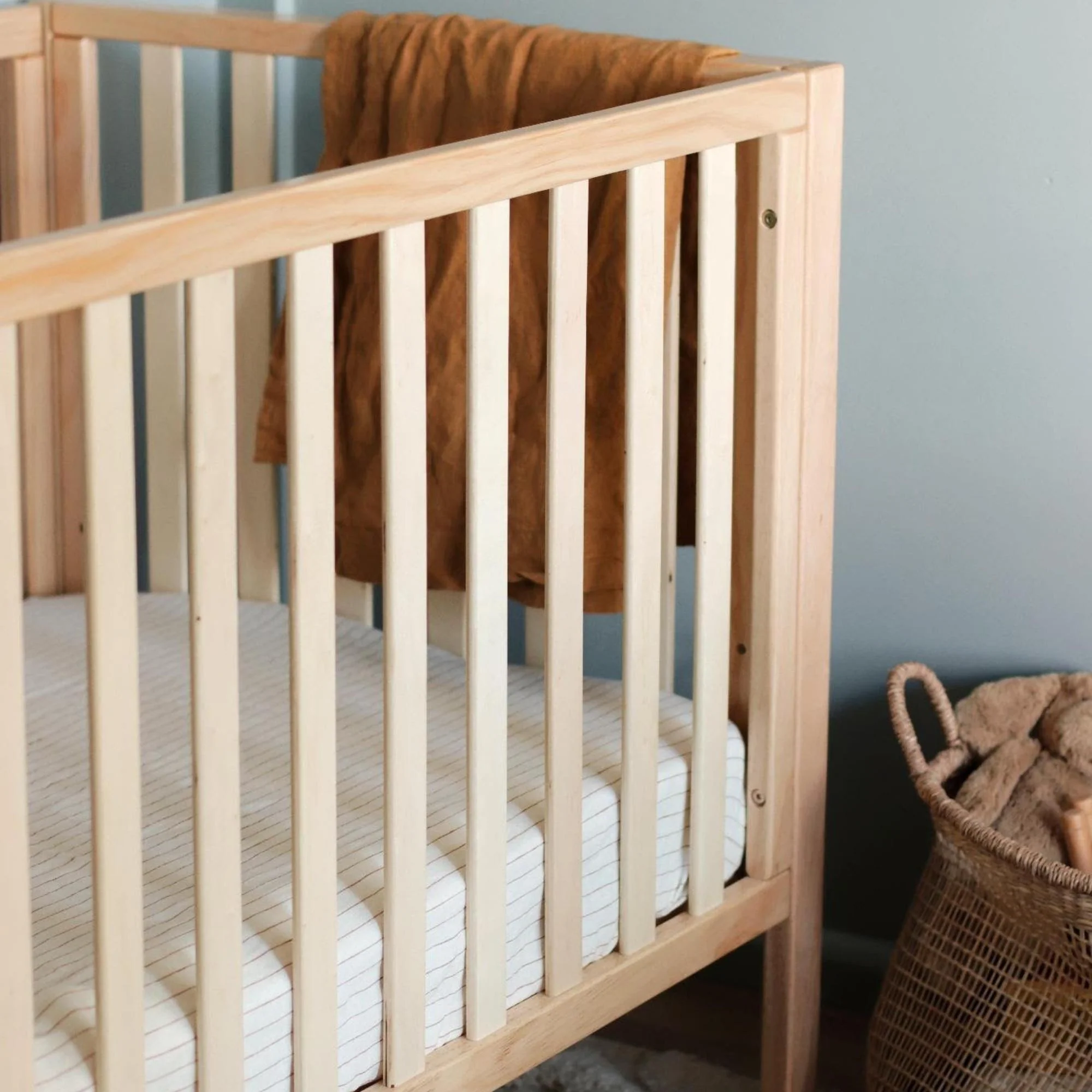 Tobacco Stripes Linen Cot Duvet - Image 6