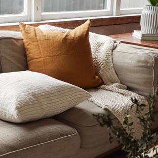Tobacco Stripes Linen Cushion Cover - Image 5