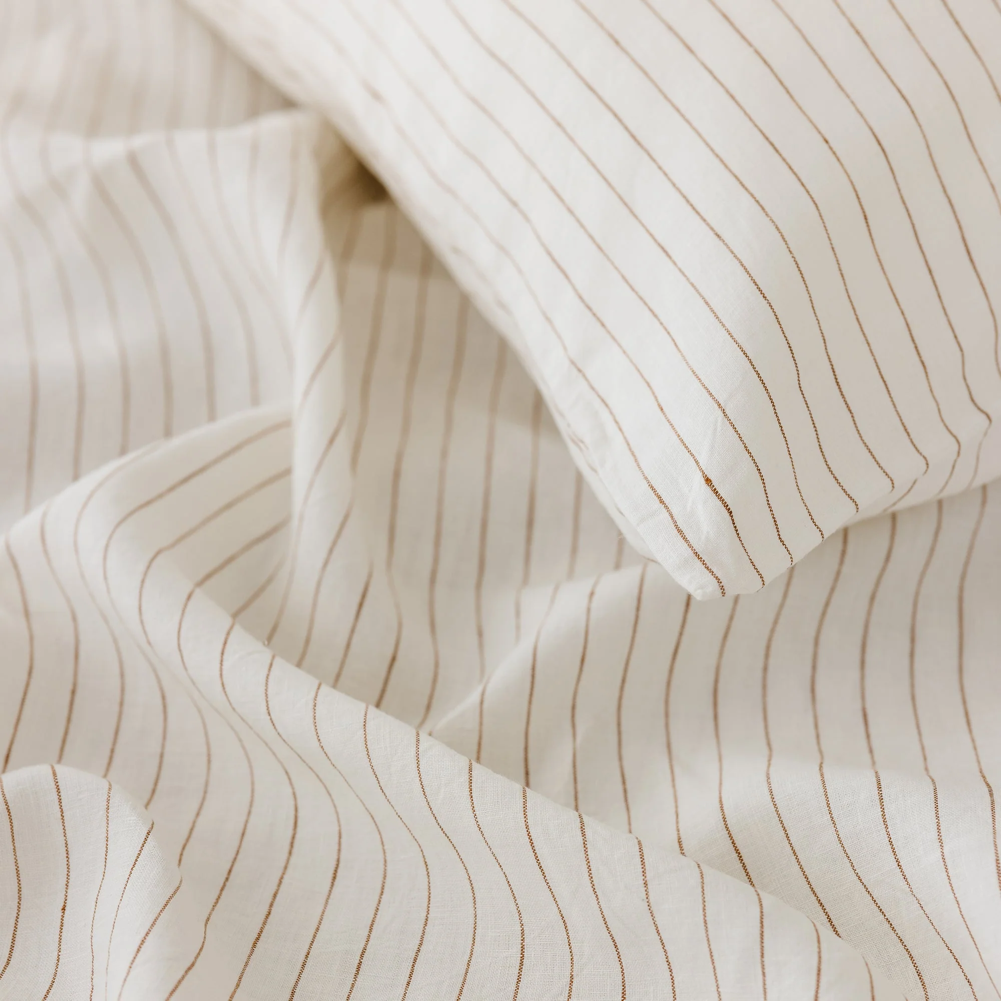 Tobacco Stripes Linen Pillowcases - Image 2