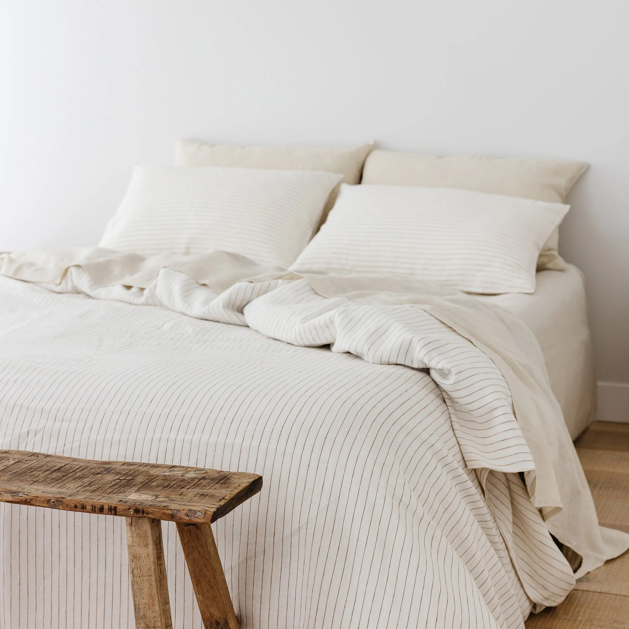 Tobacco Stripes Linen Pillowcases - Image 4