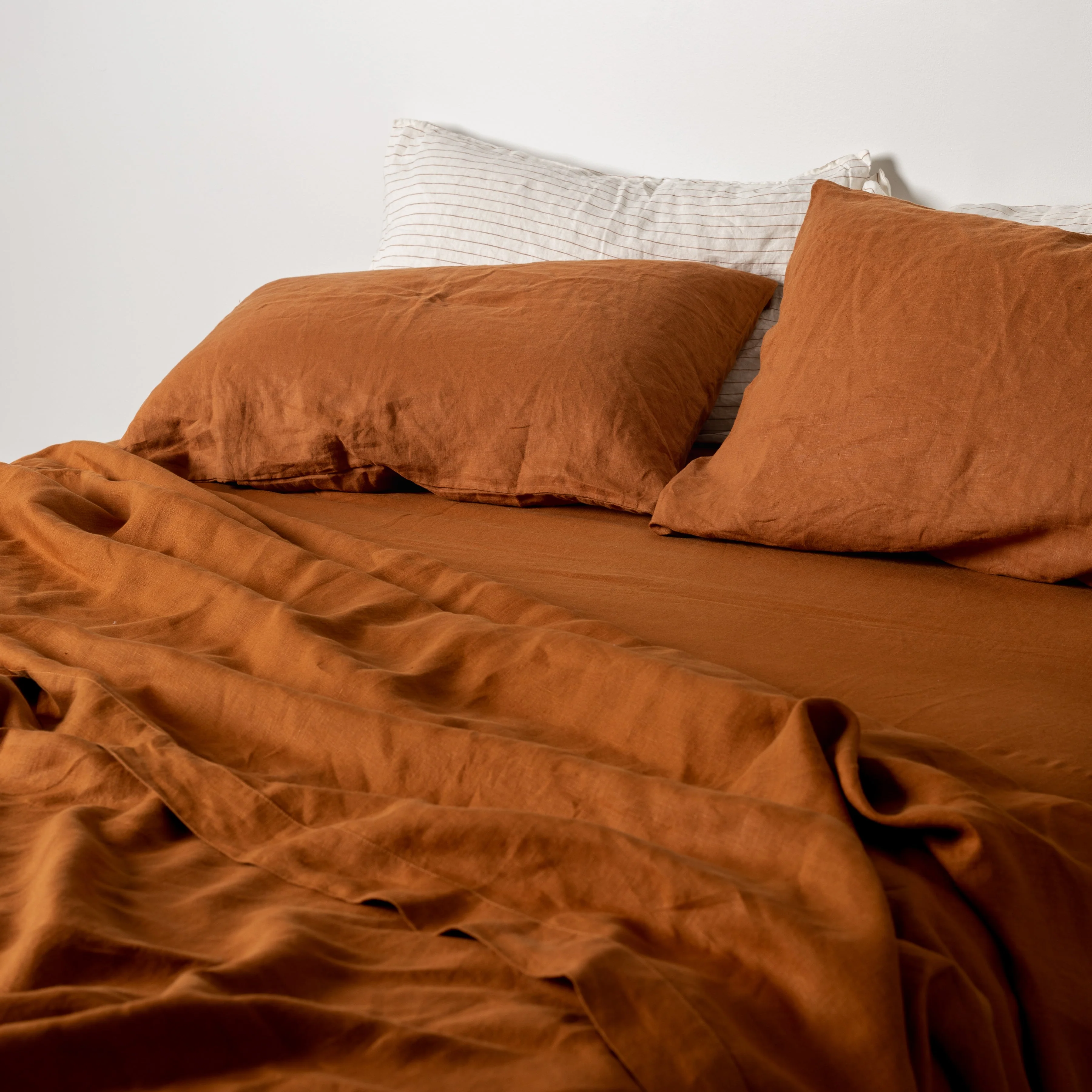 Tobacco Stripes Linen Pillowcases - Image 6